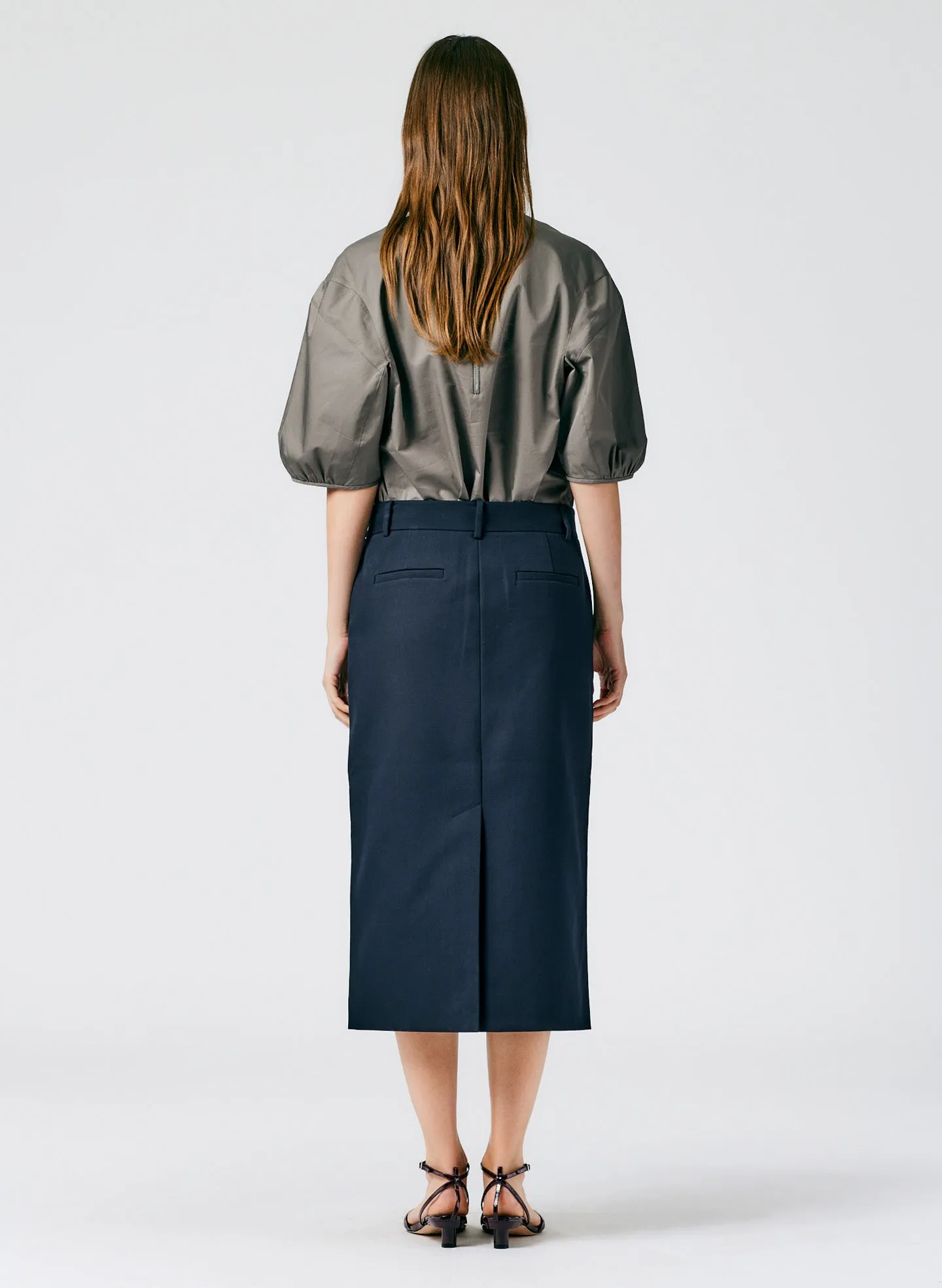 Margaux Twill Midi Trouser Skirt sold by Tibi product image thumbnail 4