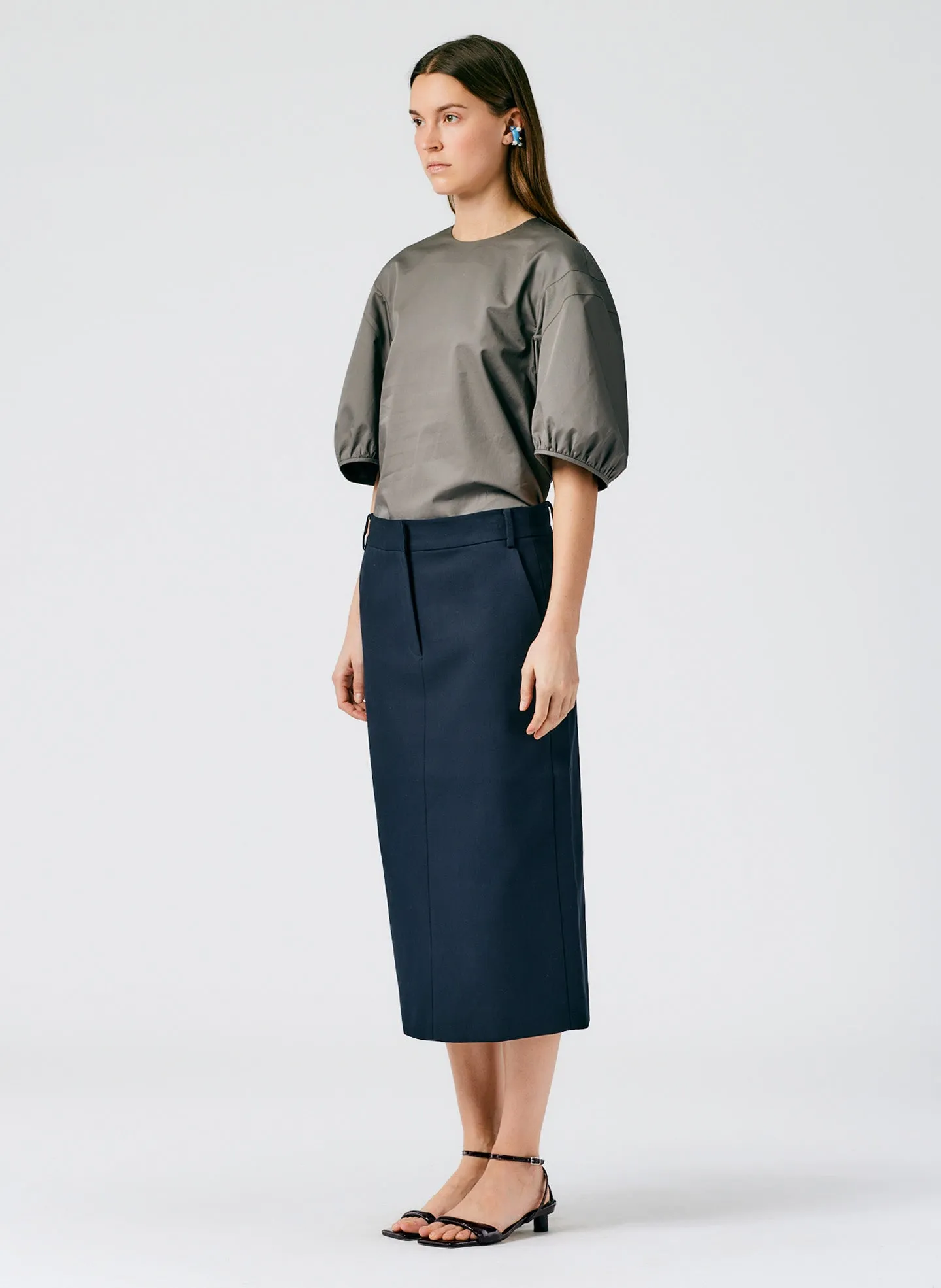Margaux Twill Midi Trouser Skirt sold by Tibi product image thumbnail 3