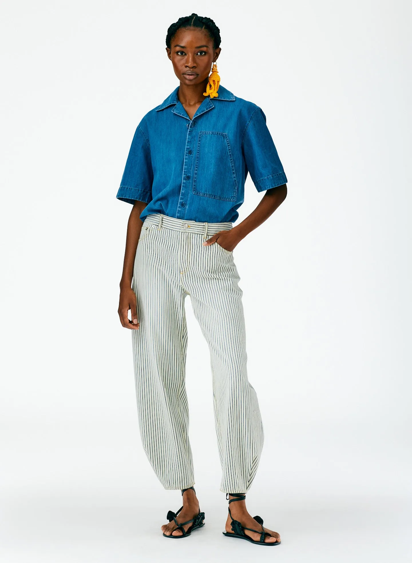 Stone Wash Striped Brancusi Jean - Regular sold by Tibi product image thumbnail 5