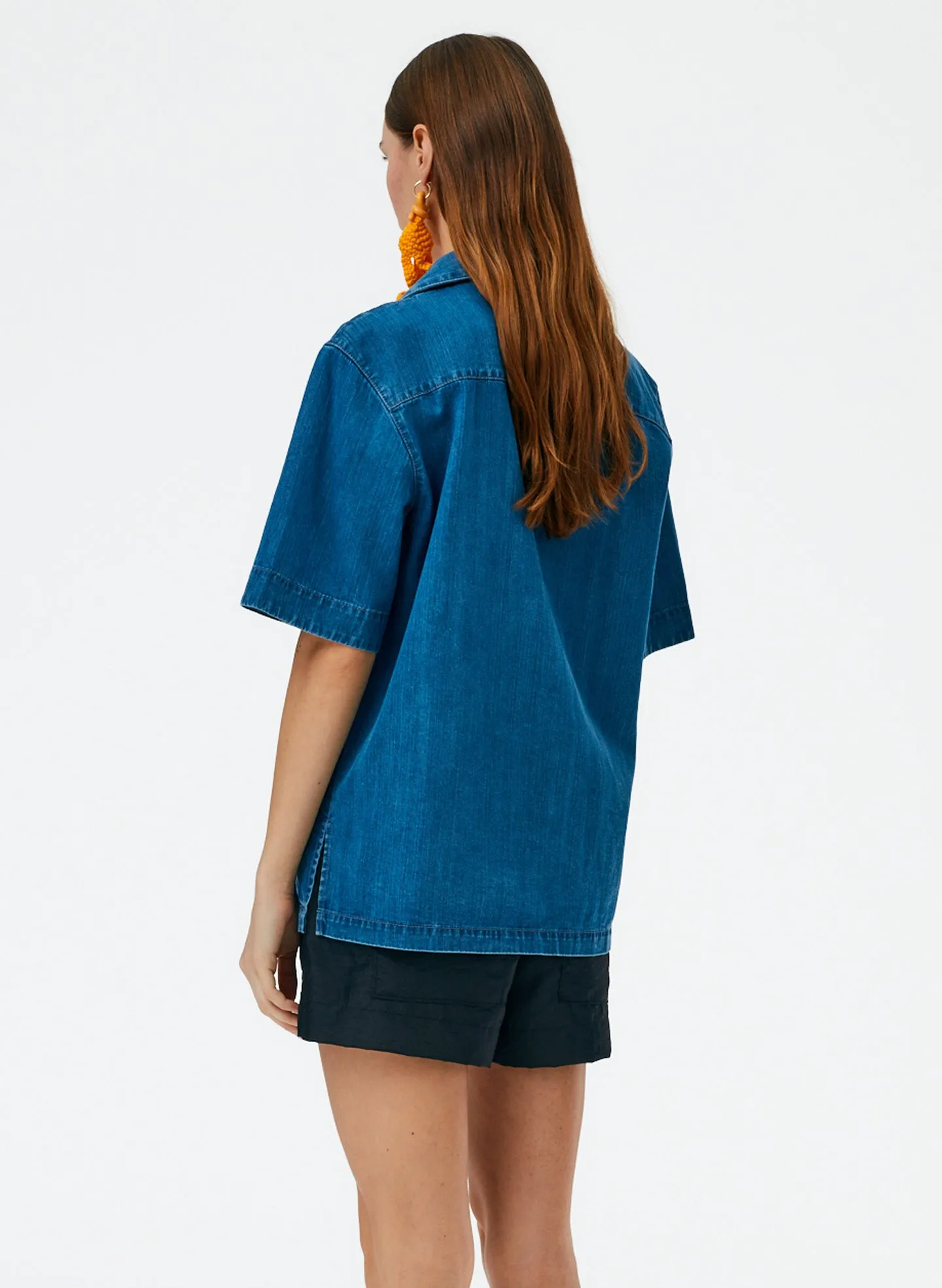 Summer Denim Camp Shirt sold by Tibi product image thumbnail 3
