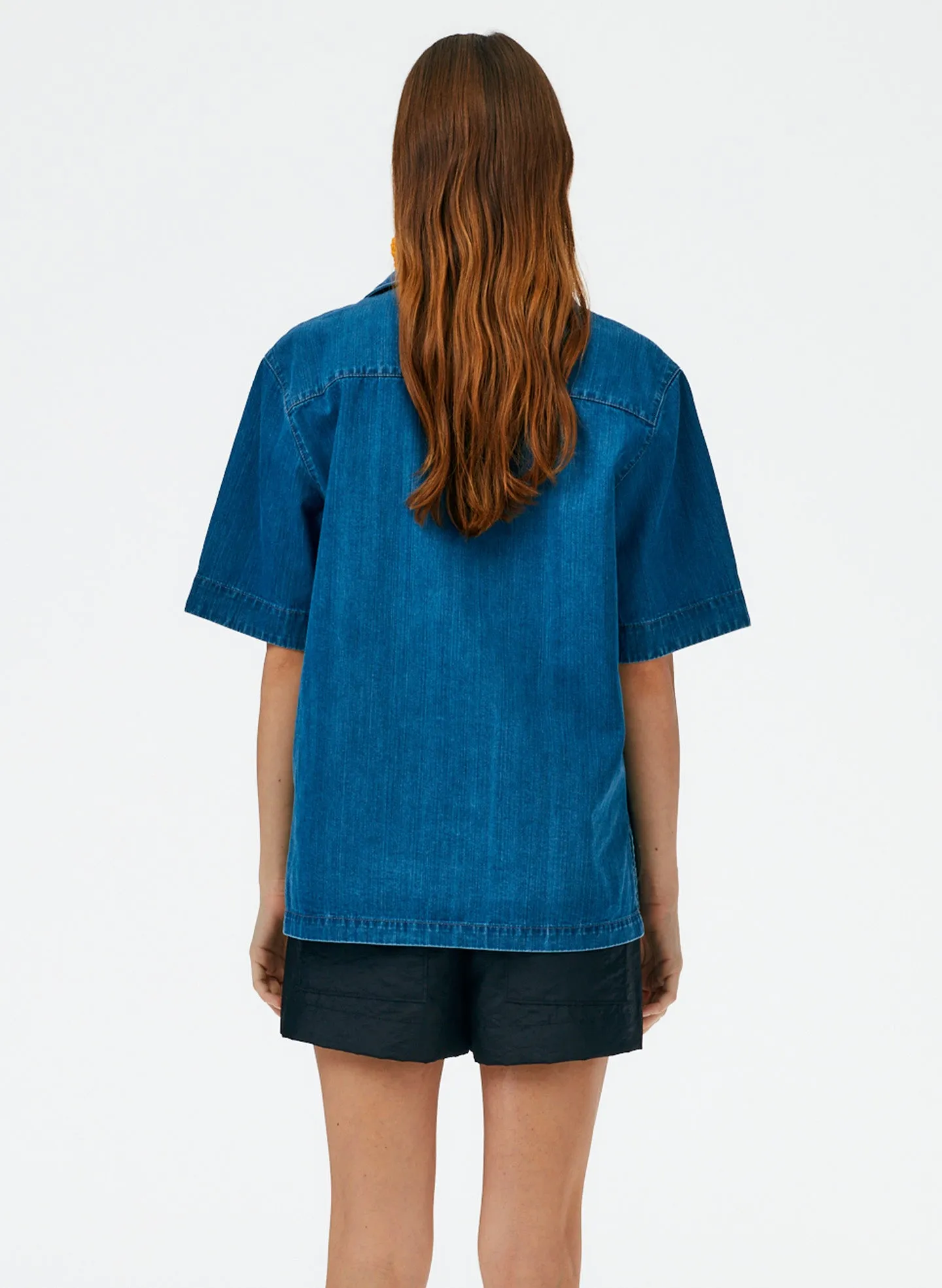 Summer Denim Camp Shirt sold by Tibi product image thumbnail 4
