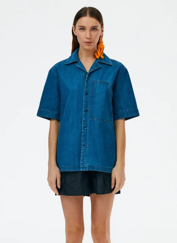Summer Denim Camp Shirt made by Tibi