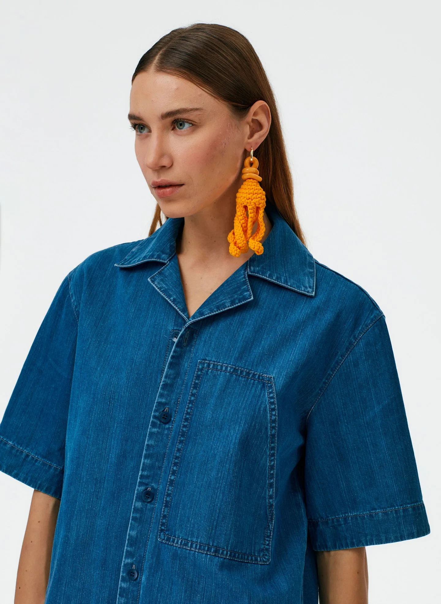Summer Denim Camp Shirt sold by Tibi product image thumbnail 5