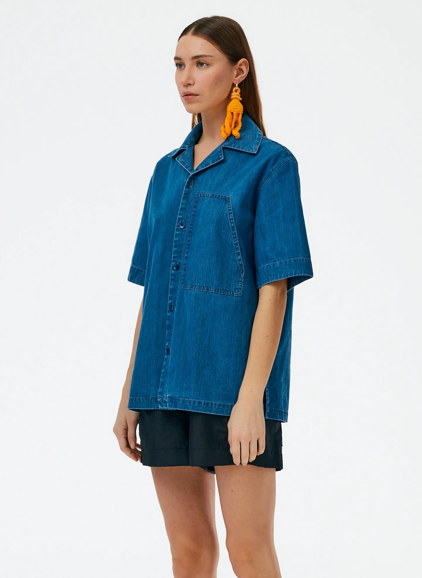 Summer Denim Camp Shirt sold by Tibi product image thumbnail 2