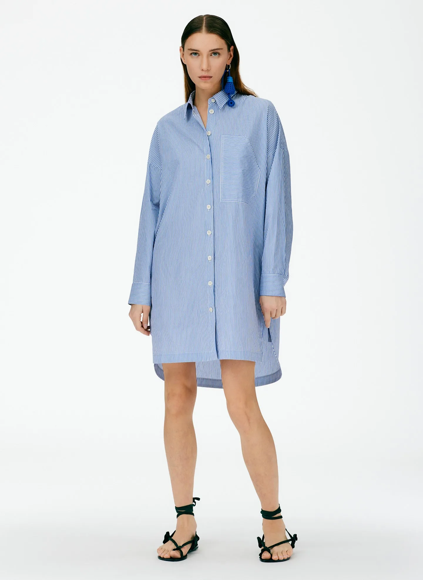 Summer Striped Shirting Shirtdress sold by Tibi product image thumbnail 5