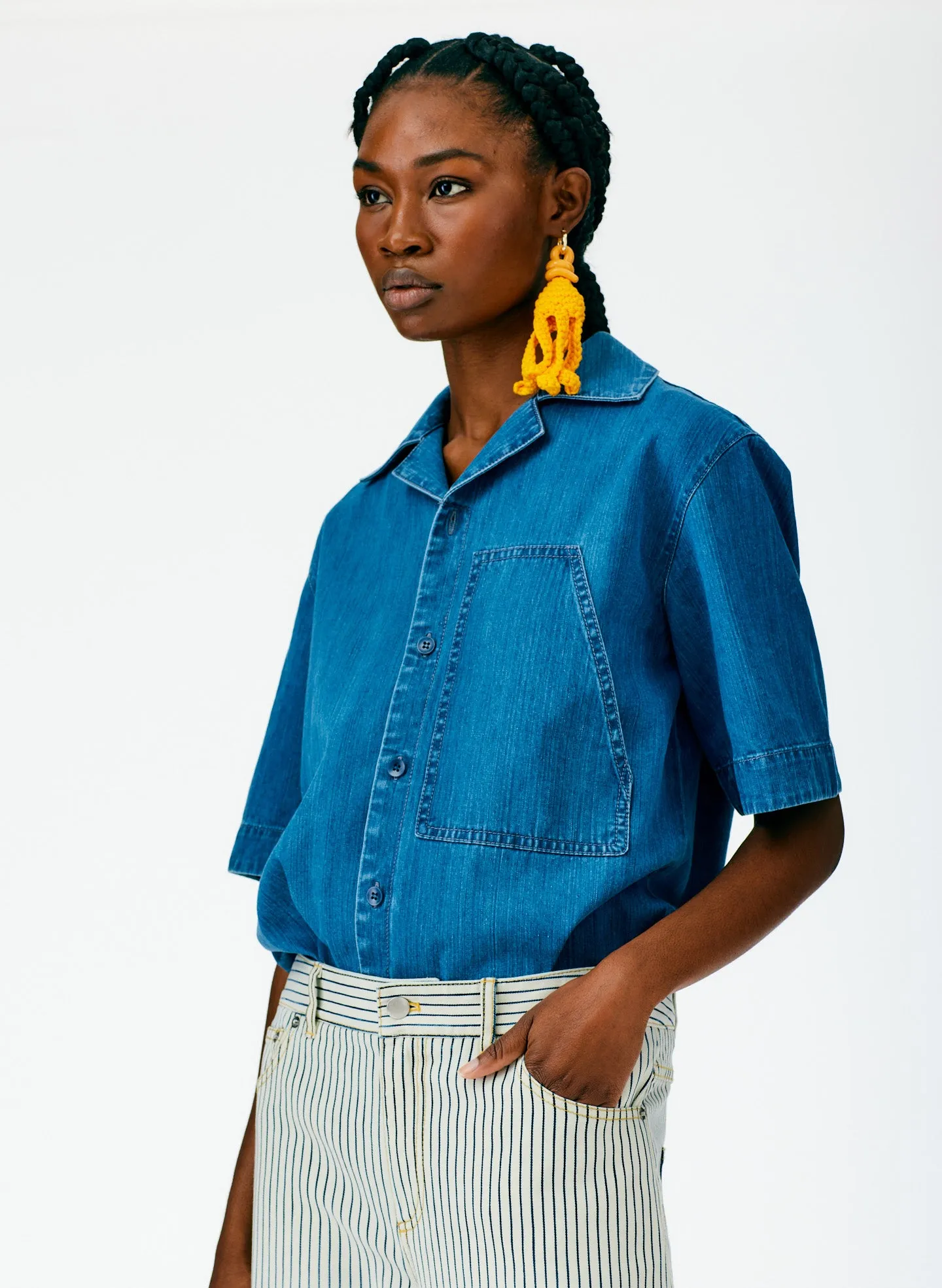 Stone Wash Striped Brancusi Jean - Long sold by Tibi product image thumbnail 2