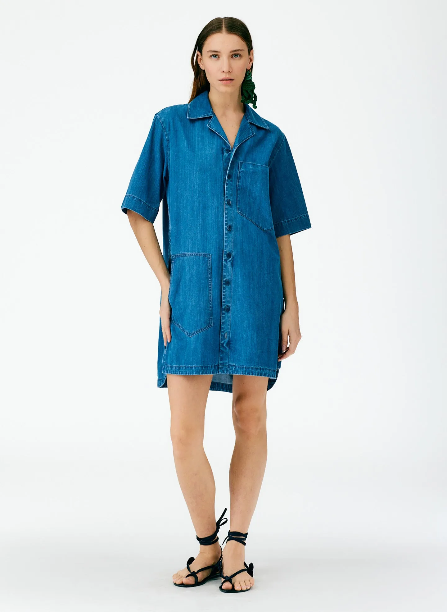 Summer Denim Camp Dress sold by Tibi product image thumbnail 5