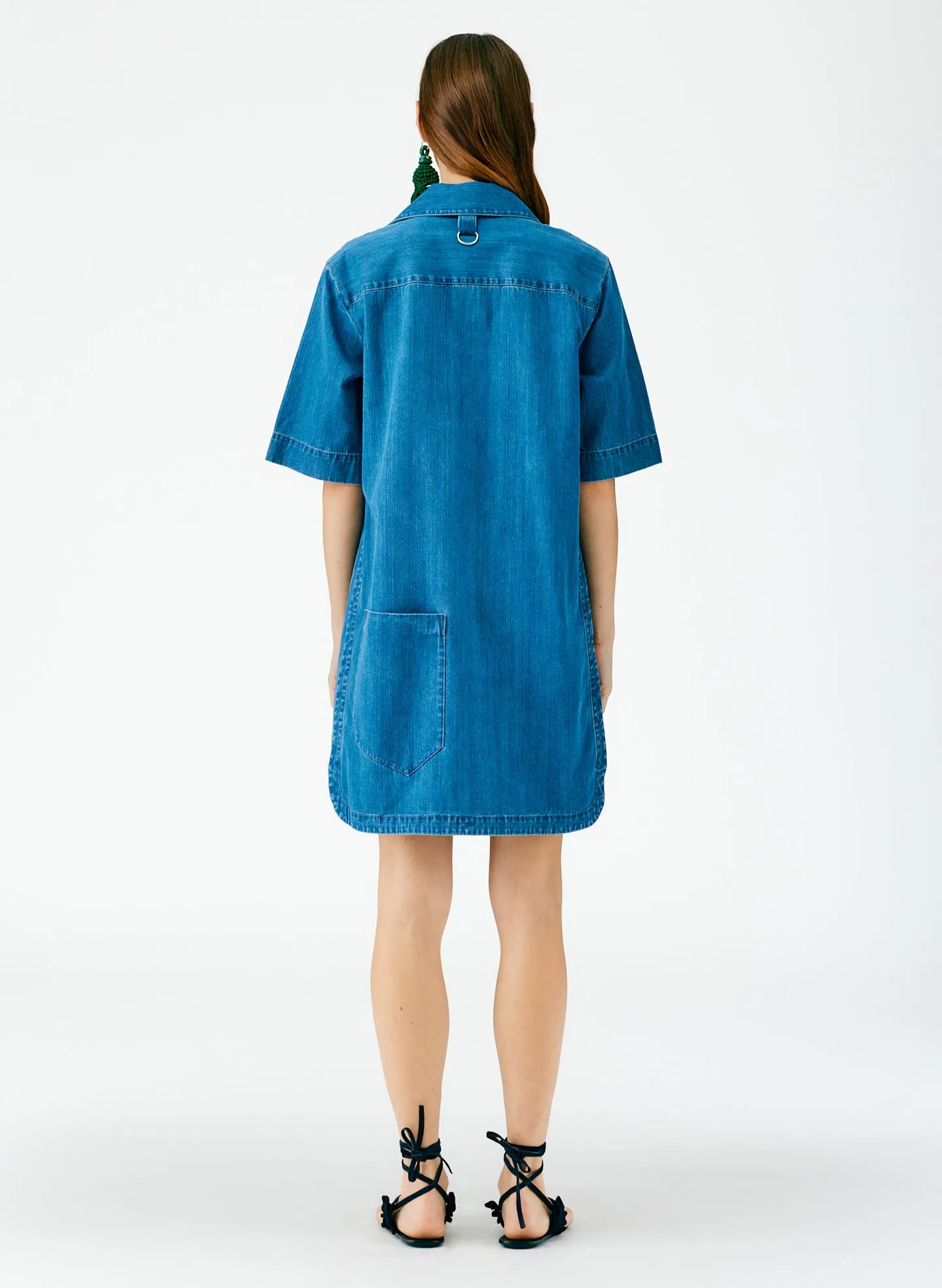 Summer Denim Camp Dress sold by Tibi product image thumbnail 4