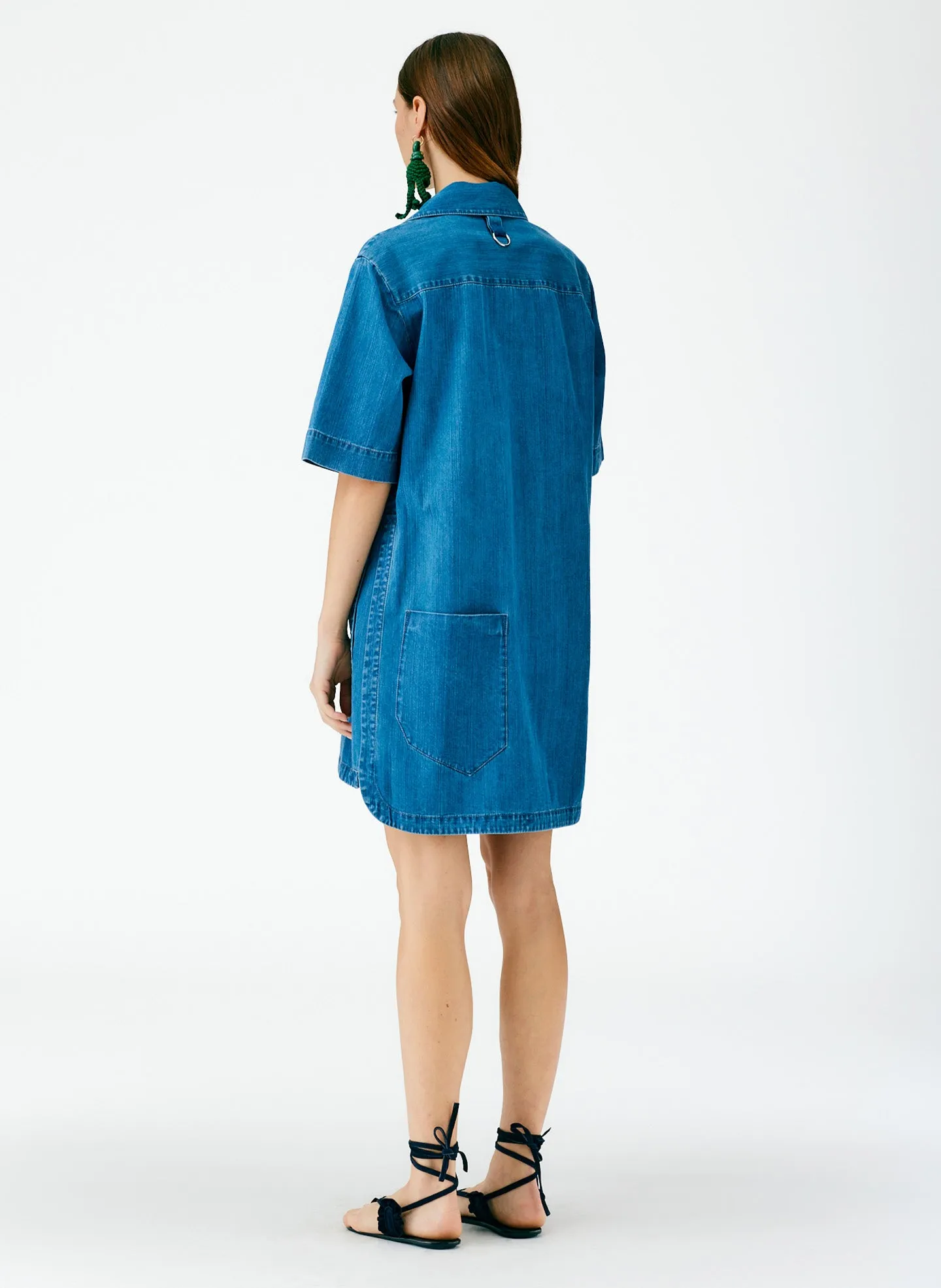Summer Denim Camp Dress sold by Tibi product image thumbnail 3