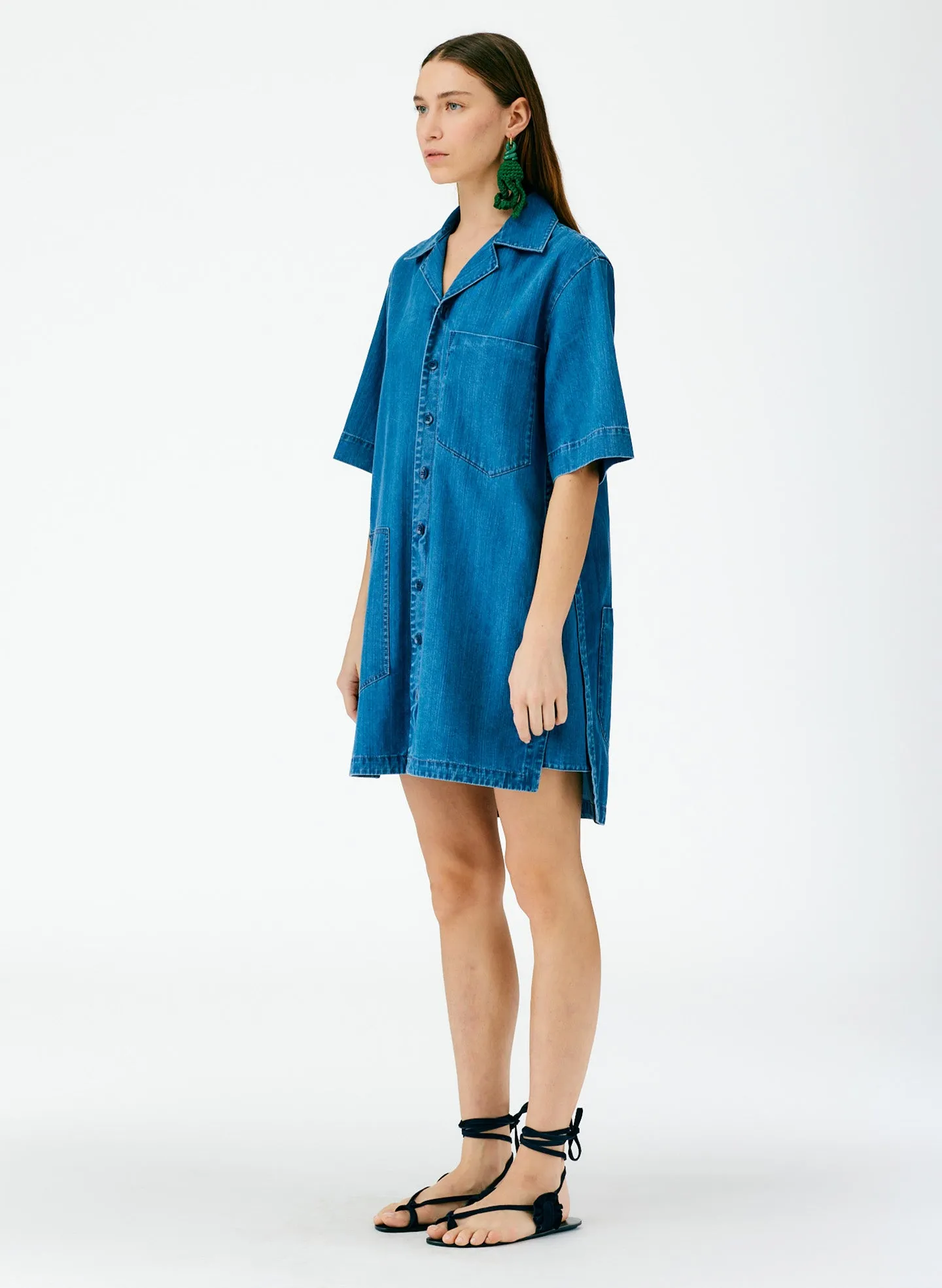 Summer Denim Camp Dress sold by Tibi product image thumbnail 2