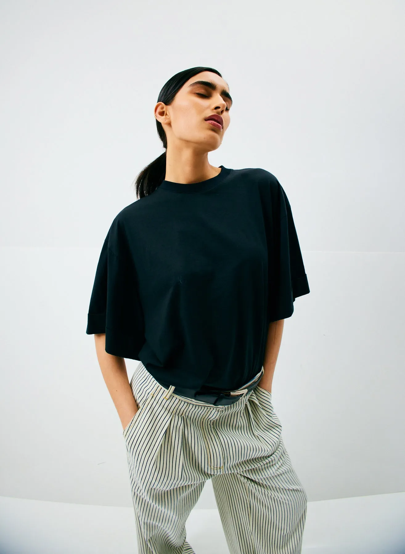 T-Shirting Rolled Sleeve Tunic sold by Tibi product image thumbnail 2