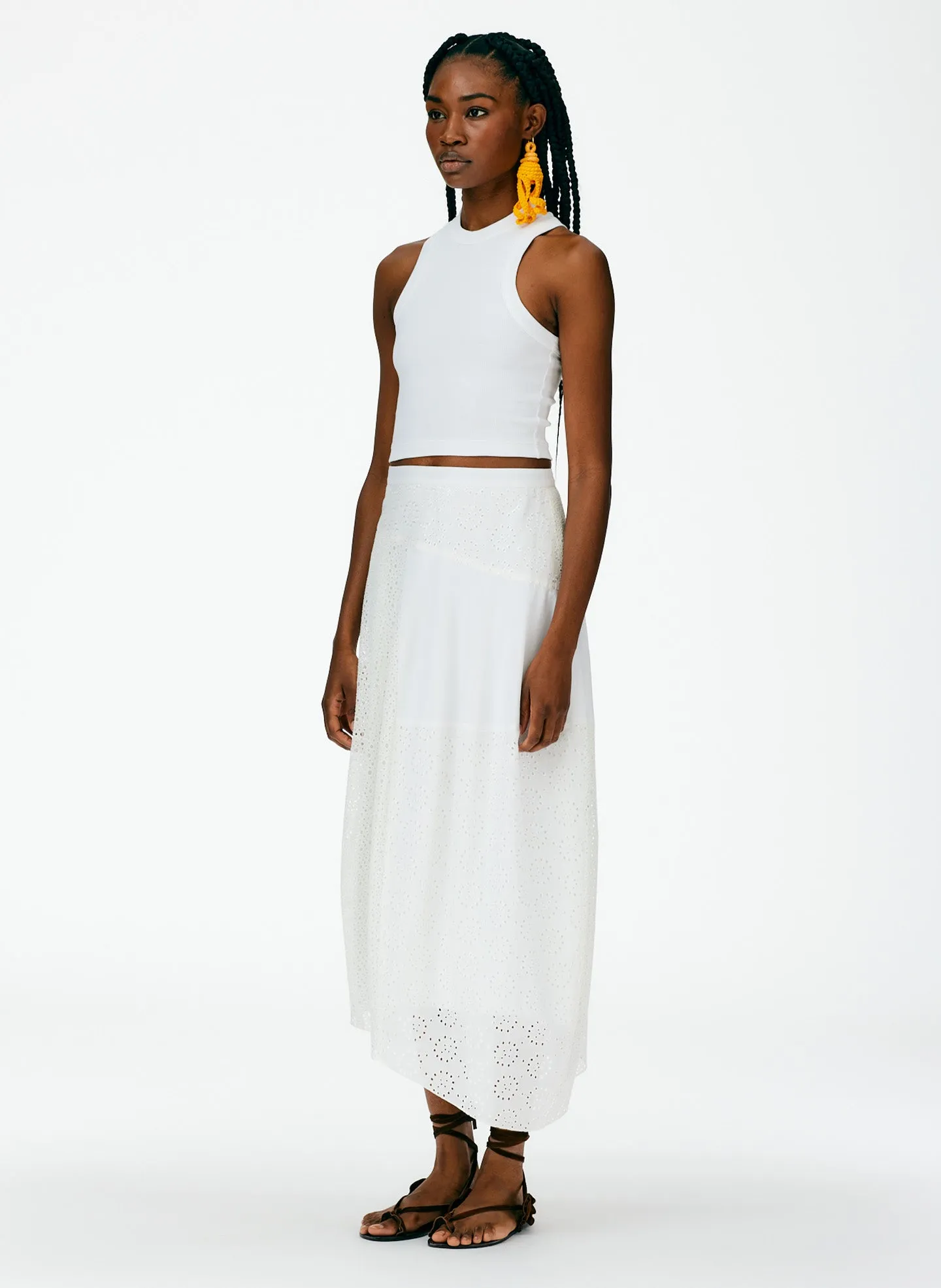 Silk Cotton Eyelet Asymmetrical Balloon Skirt - Regular sold by Tibi product image thumbnail 2