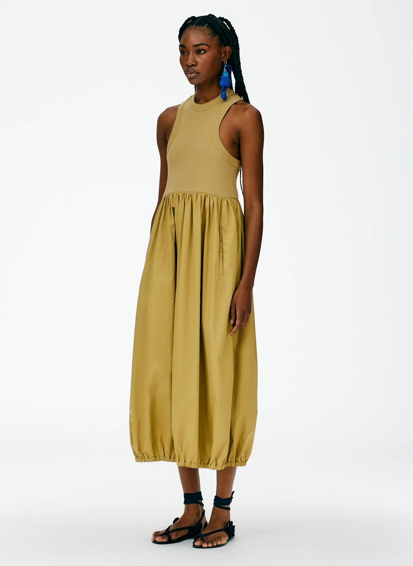 Ribbed Tank Balloon Dress sold by Tibi product image thumbnail 3
