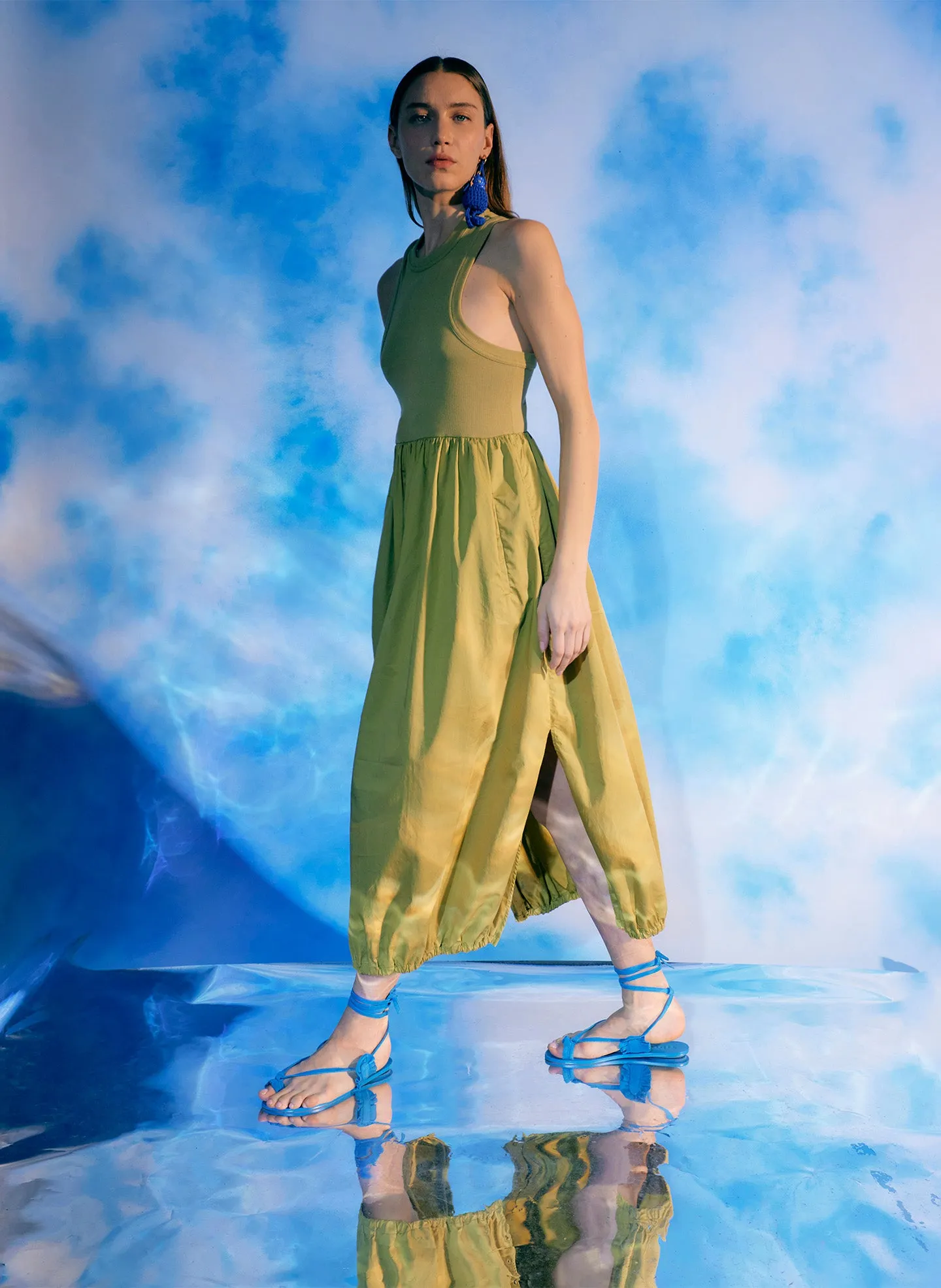 Ribbed Tank Balloon Dress sold by Tibi product image thumbnail 2