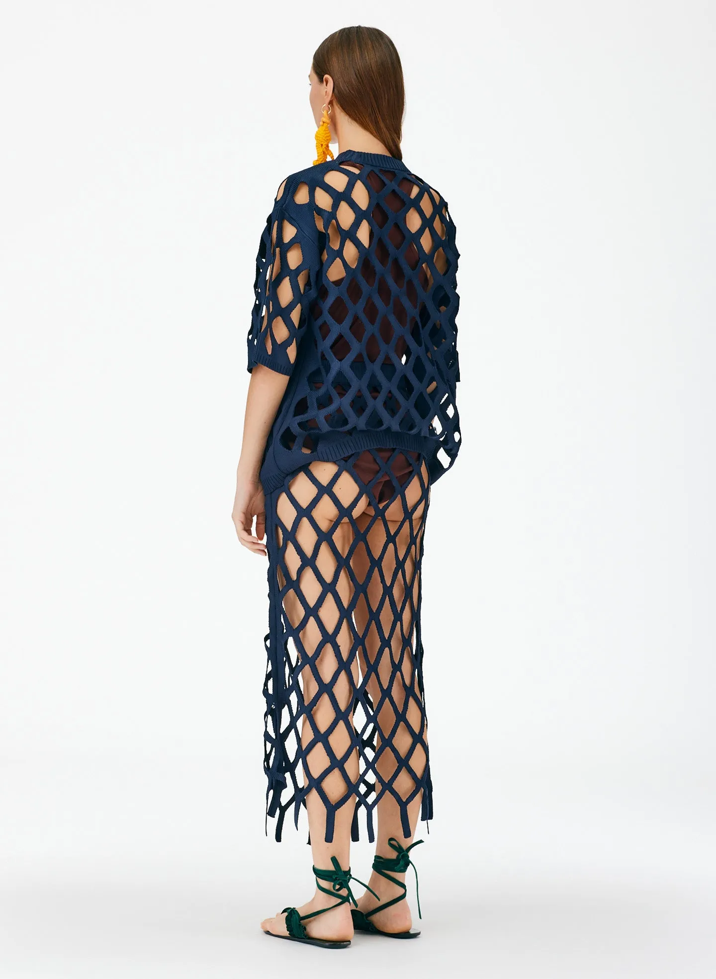 Fishnet Macrame Sweater Skirt sold by Tibi product image thumbnail 4