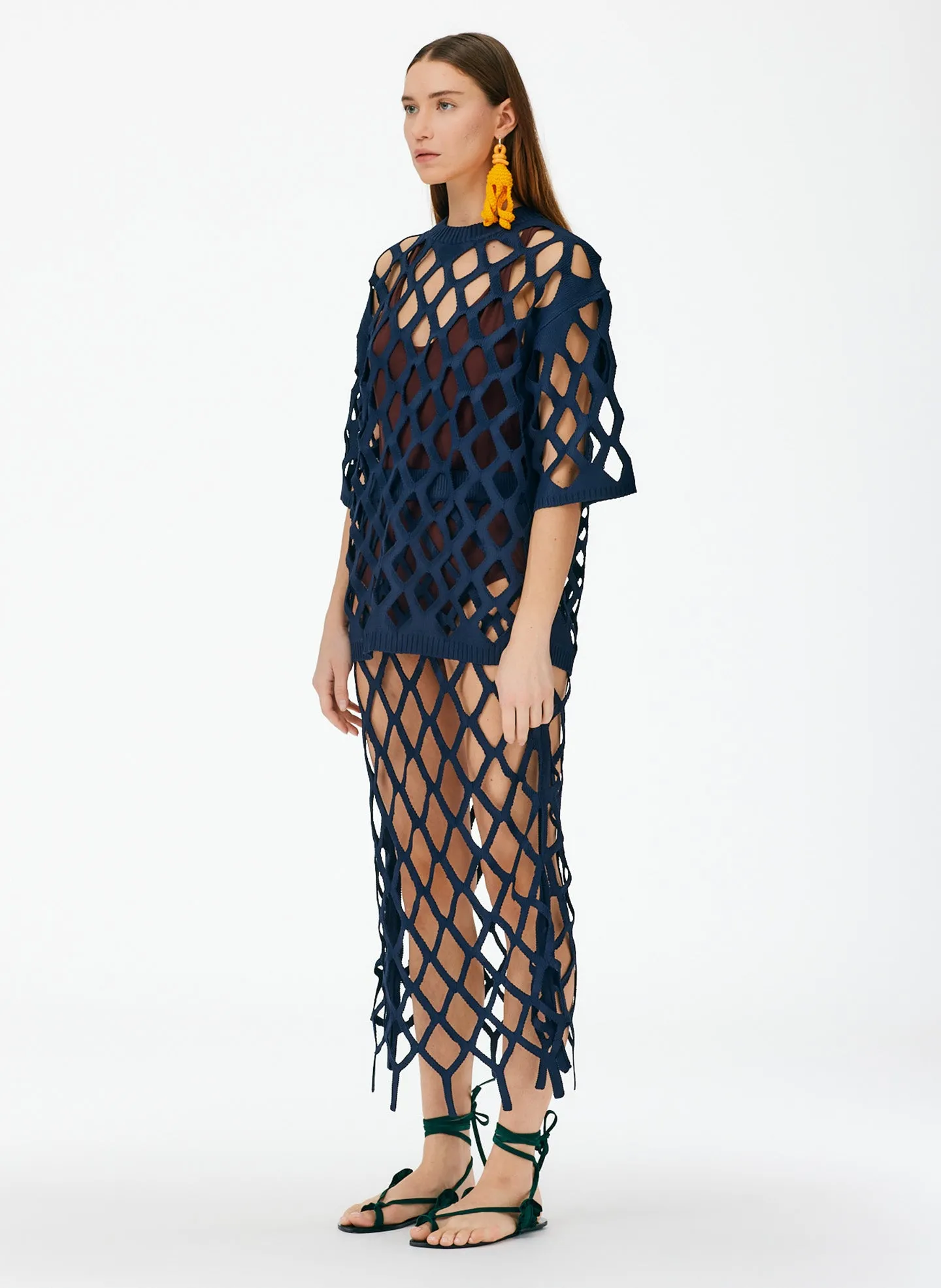 Fishnet Macrame Sweater Skirt sold by Tibi product image thumbnail 3
