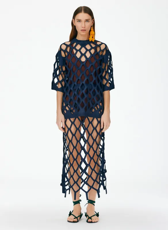 Fishnet Macrame Sweater Skirt sold by Tibi