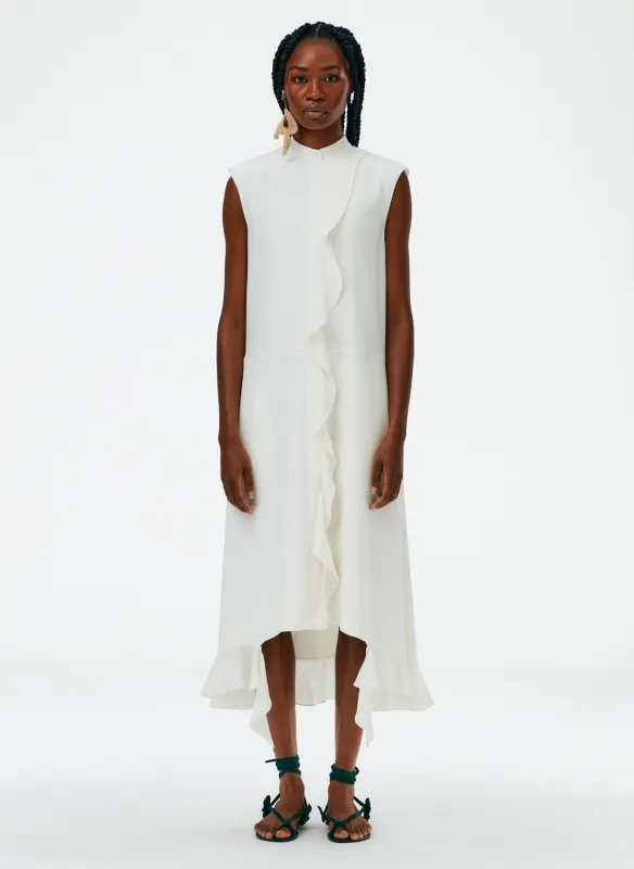 4-Ply Silk Detached Ruffle Shirtdress made by Tibi