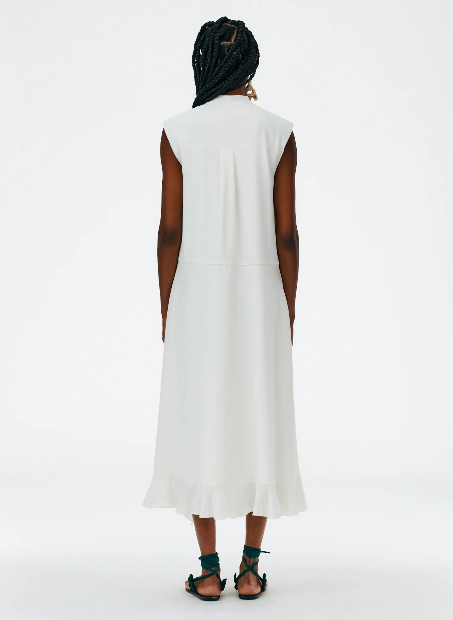 4-Ply Silk Detached Ruffle Shirtdress sold by Tibi product image thumbnail 4