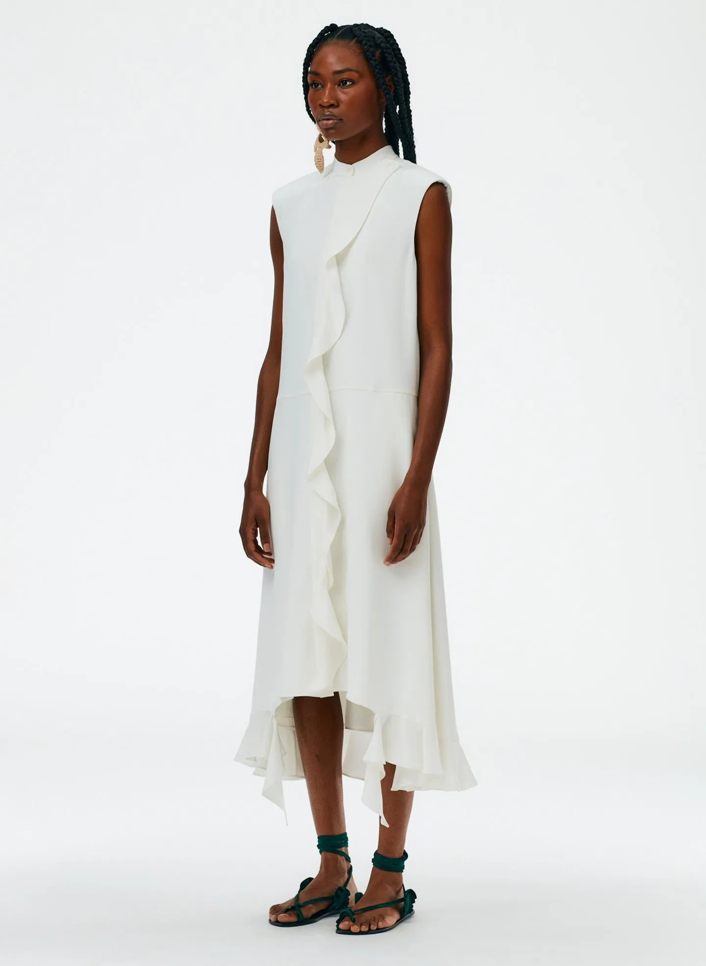 4-Ply Silk Detached Ruffle Shirtdress sold by Tibi product image thumbnail 2