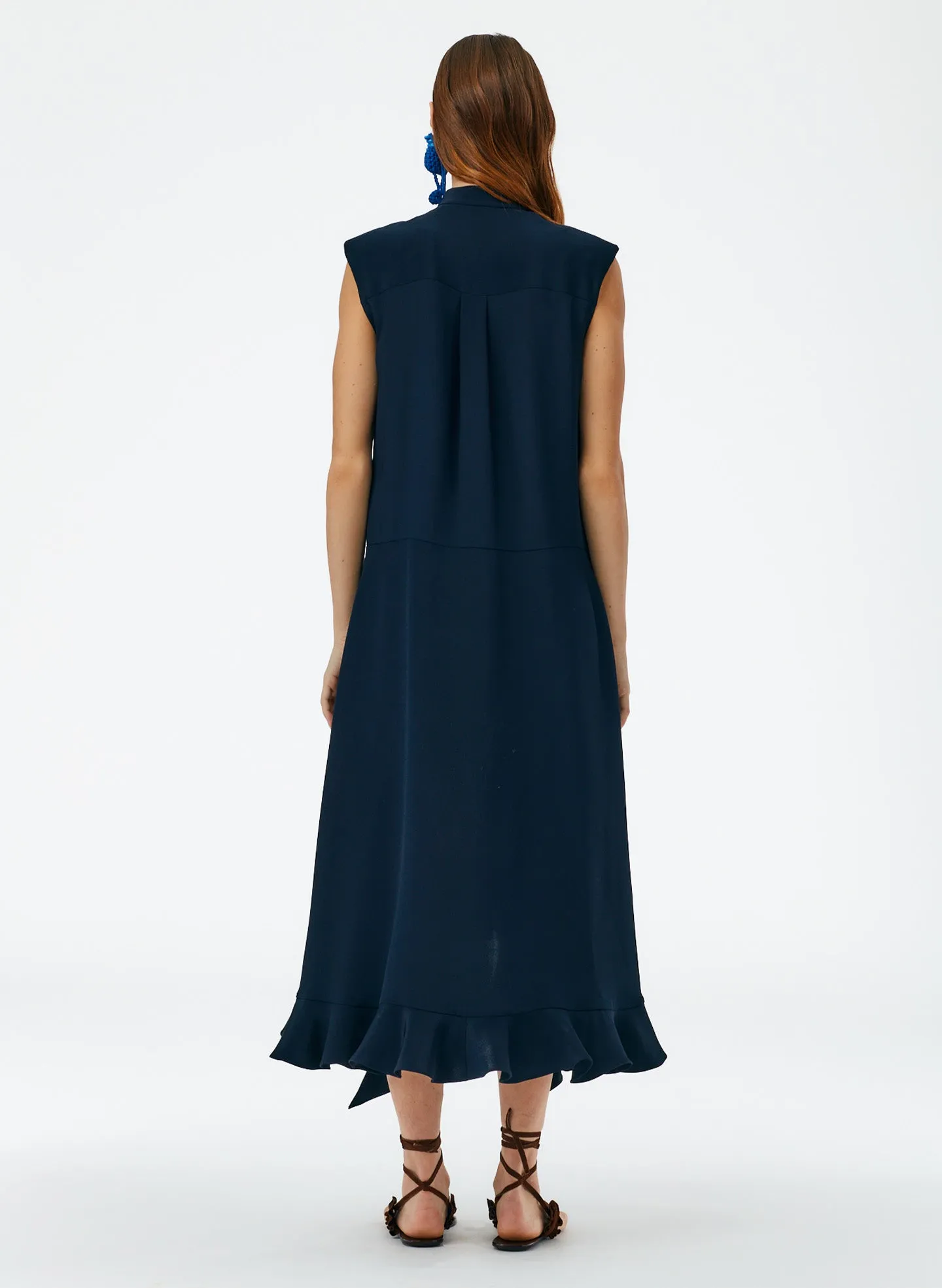 Eco Silk Detached Ruffle Shirt Dress sold by Tibi product image thumbnail 4