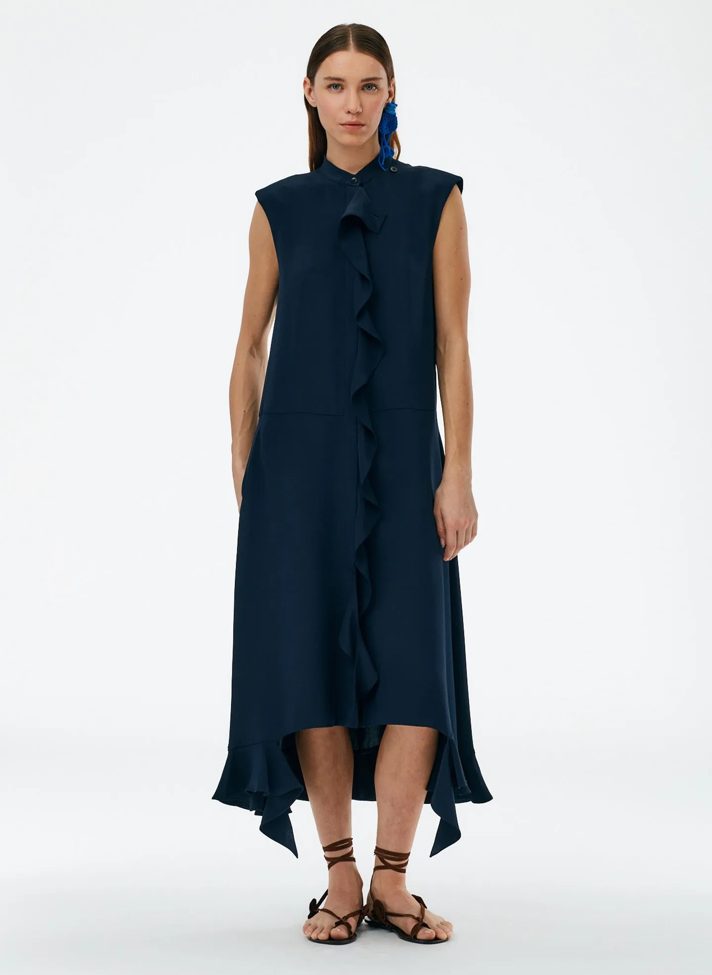 Eco Silk Detached Ruffle Shirt Dress sold by Tibi product image thumbnail 5