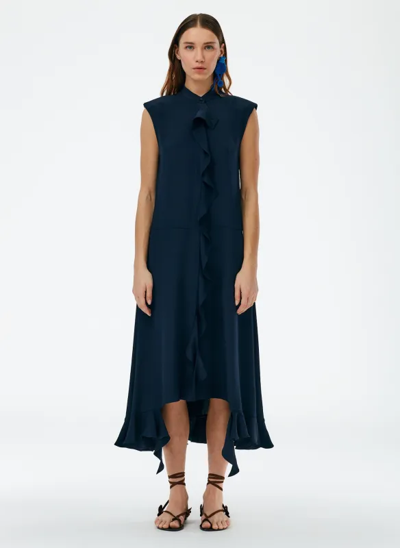Eco Silk Detached Ruffle Shirt Dress made by Tibi