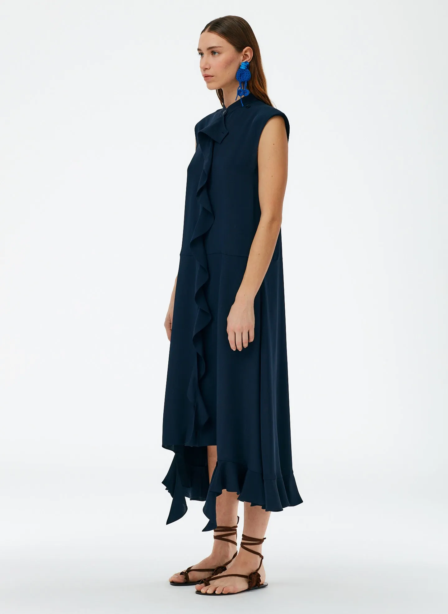 Eco Silk Detached Ruffle Shirt Dress sold by Tibi product image thumbnail 2