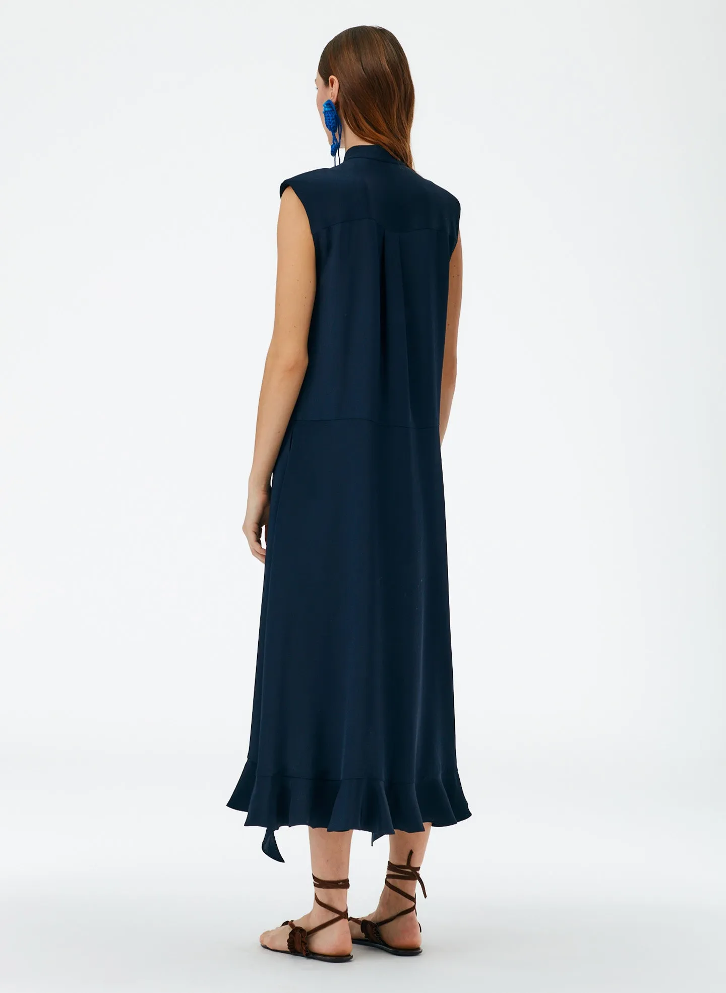 Eco Silk Detached Ruffle Shirt Dress sold by Tibi product image thumbnail 3