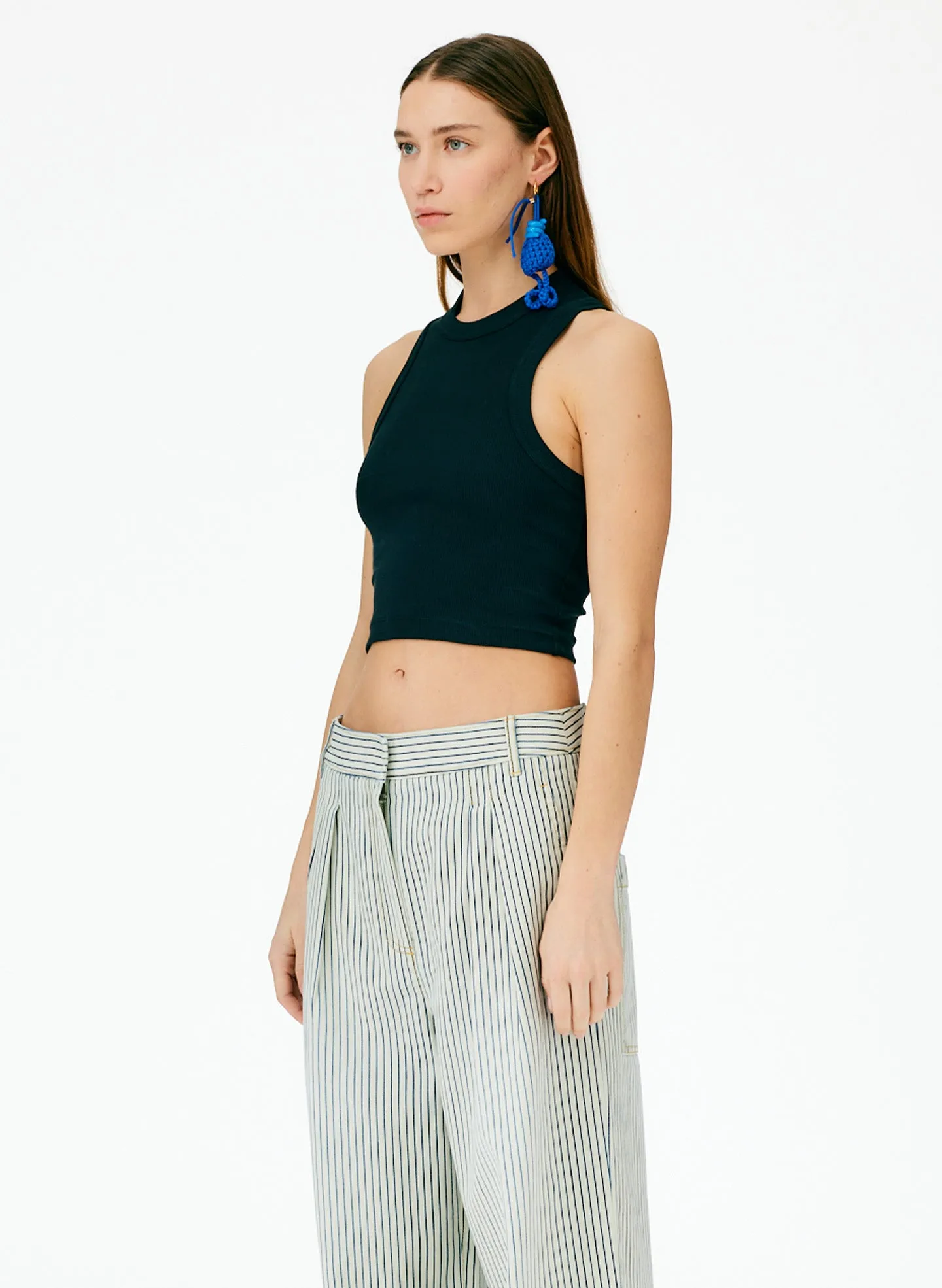 Ribbed T-Shirt Cropped Tank sold by Tibi product image thumbnail 2