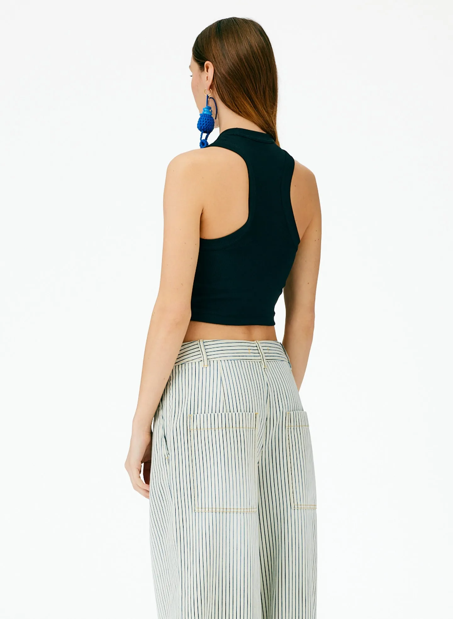 Ribbed T-Shirt Cropped Tank sold by Tibi product image thumbnail 3