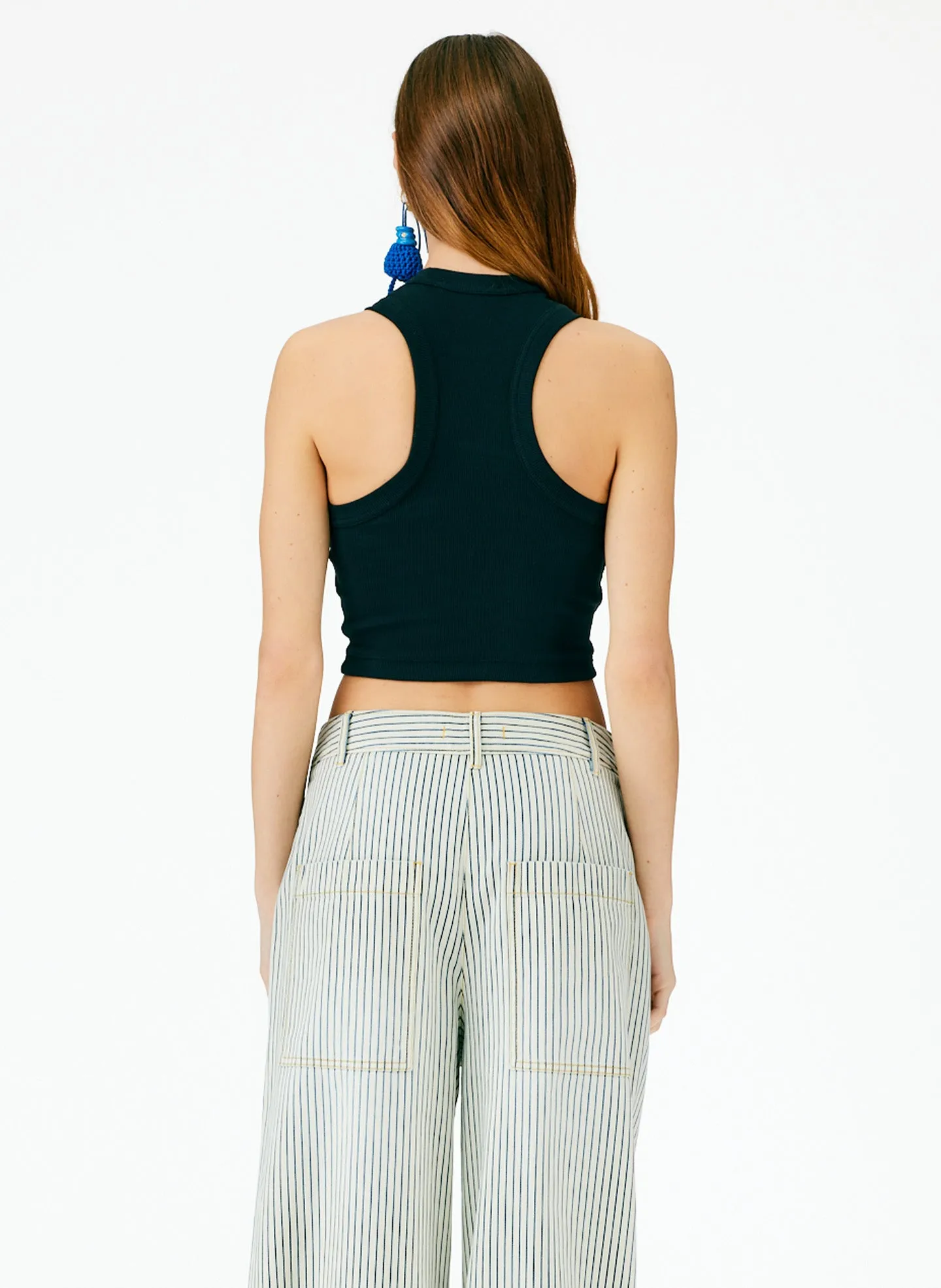 Ribbed T-Shirt Cropped Tank sold by Tibi product image thumbnail 4
