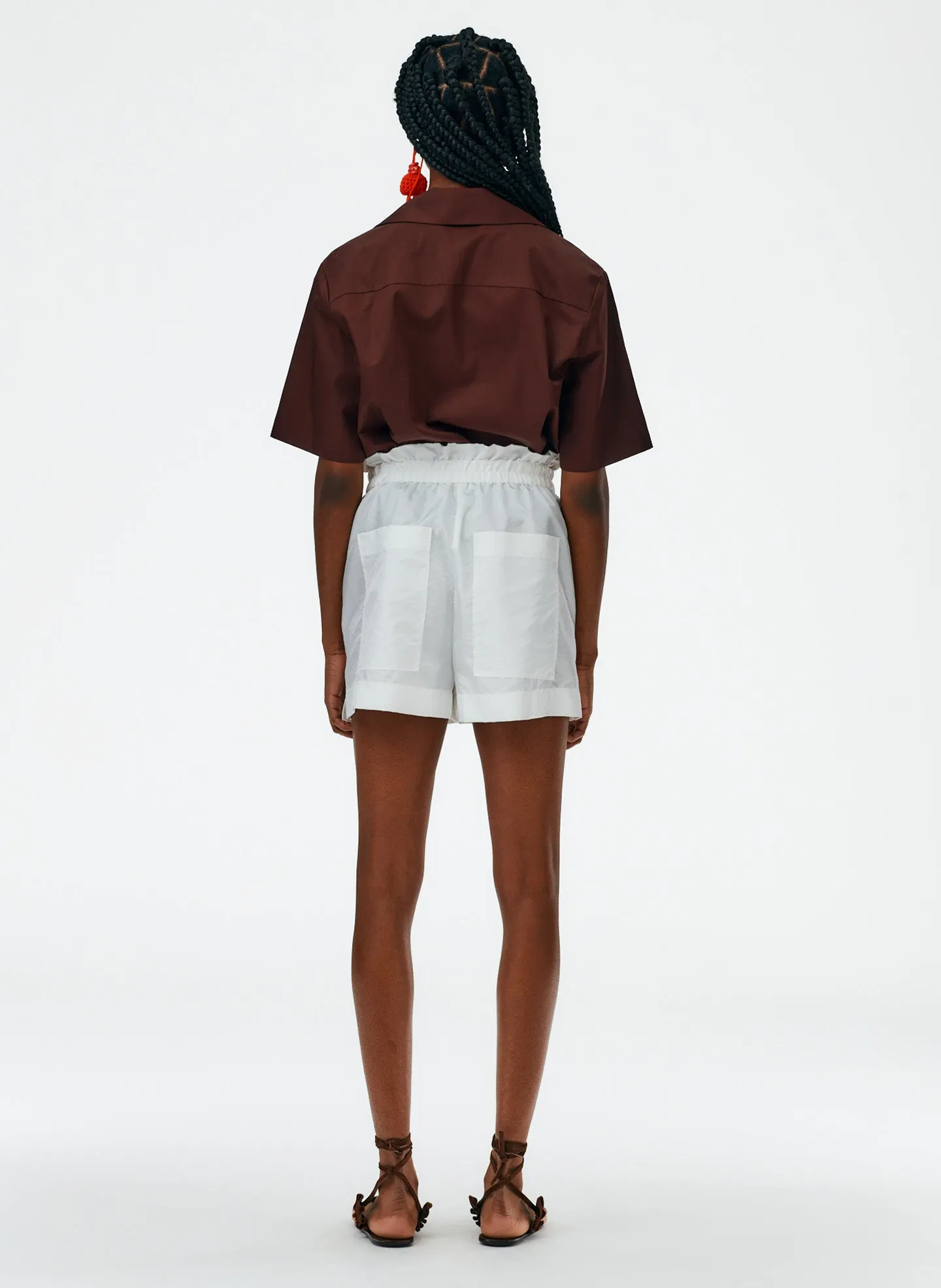 Crispy Nylon Easy Pull On Shorts sold by Tibi product image thumbnail 5