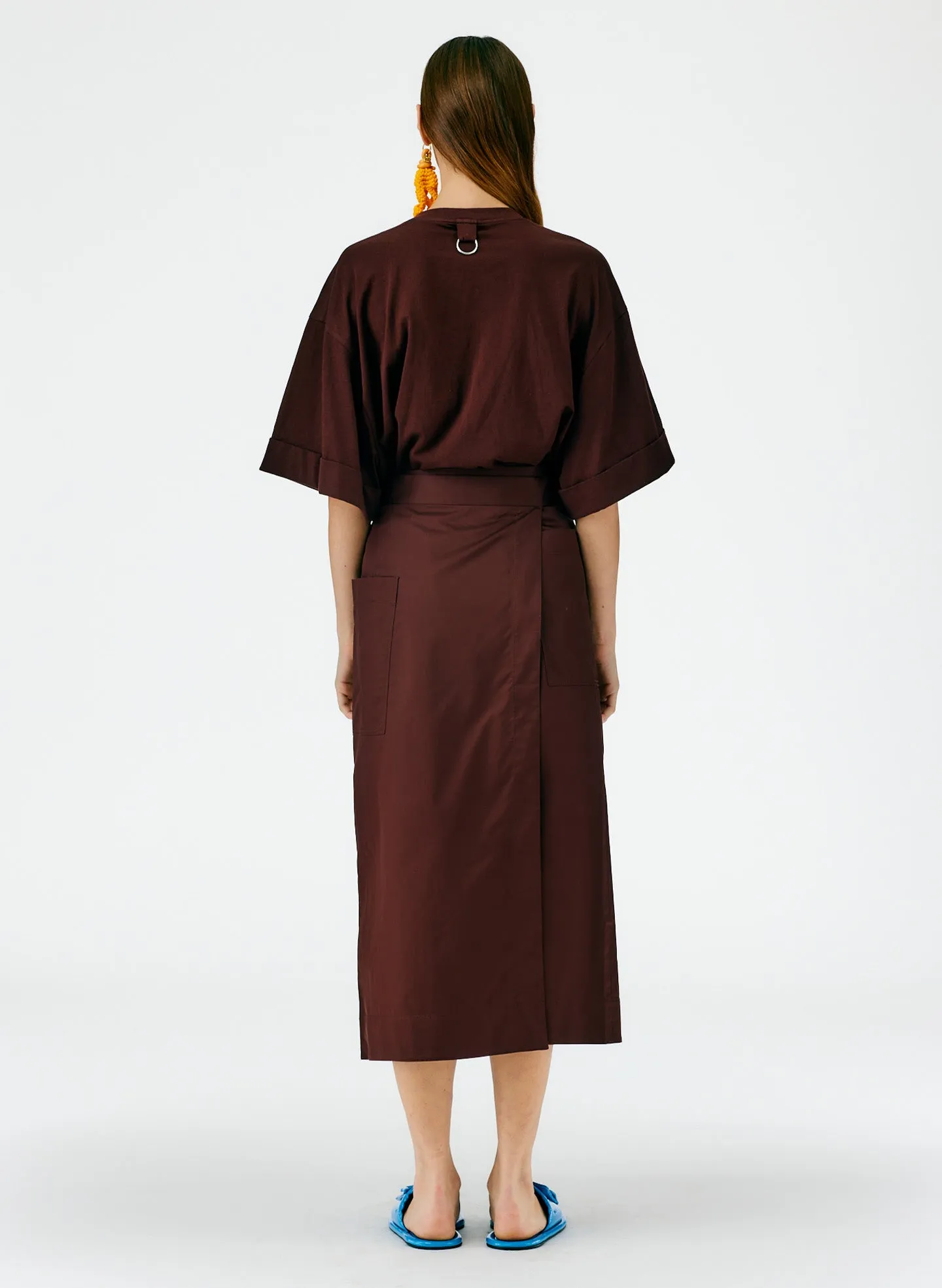 Eco Poplin Lean Back Wrap Skirt sold by Tibi product image thumbnail 5
