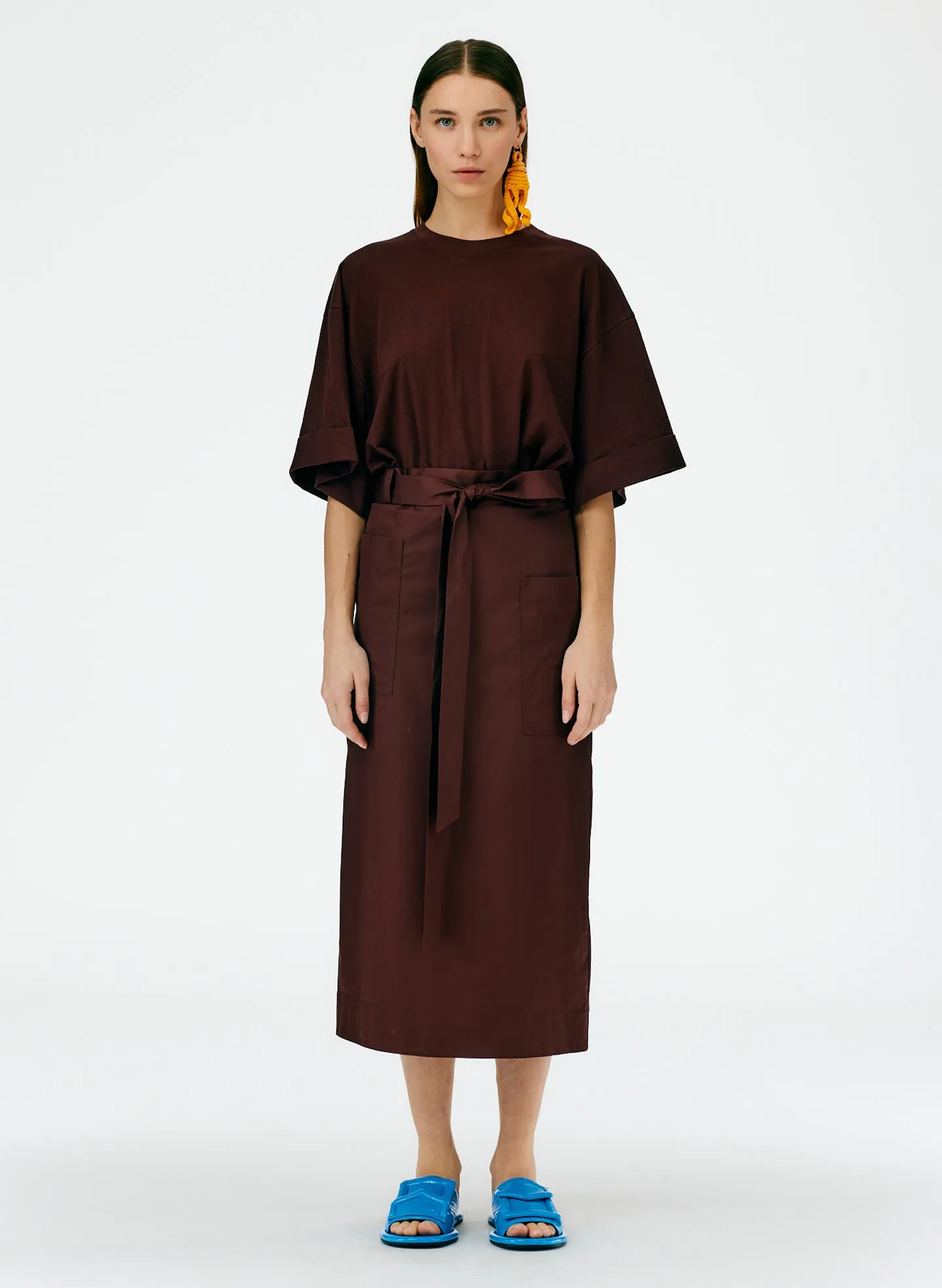 Eco Poplin Lean Back Wrap Skirt sold by Tibi