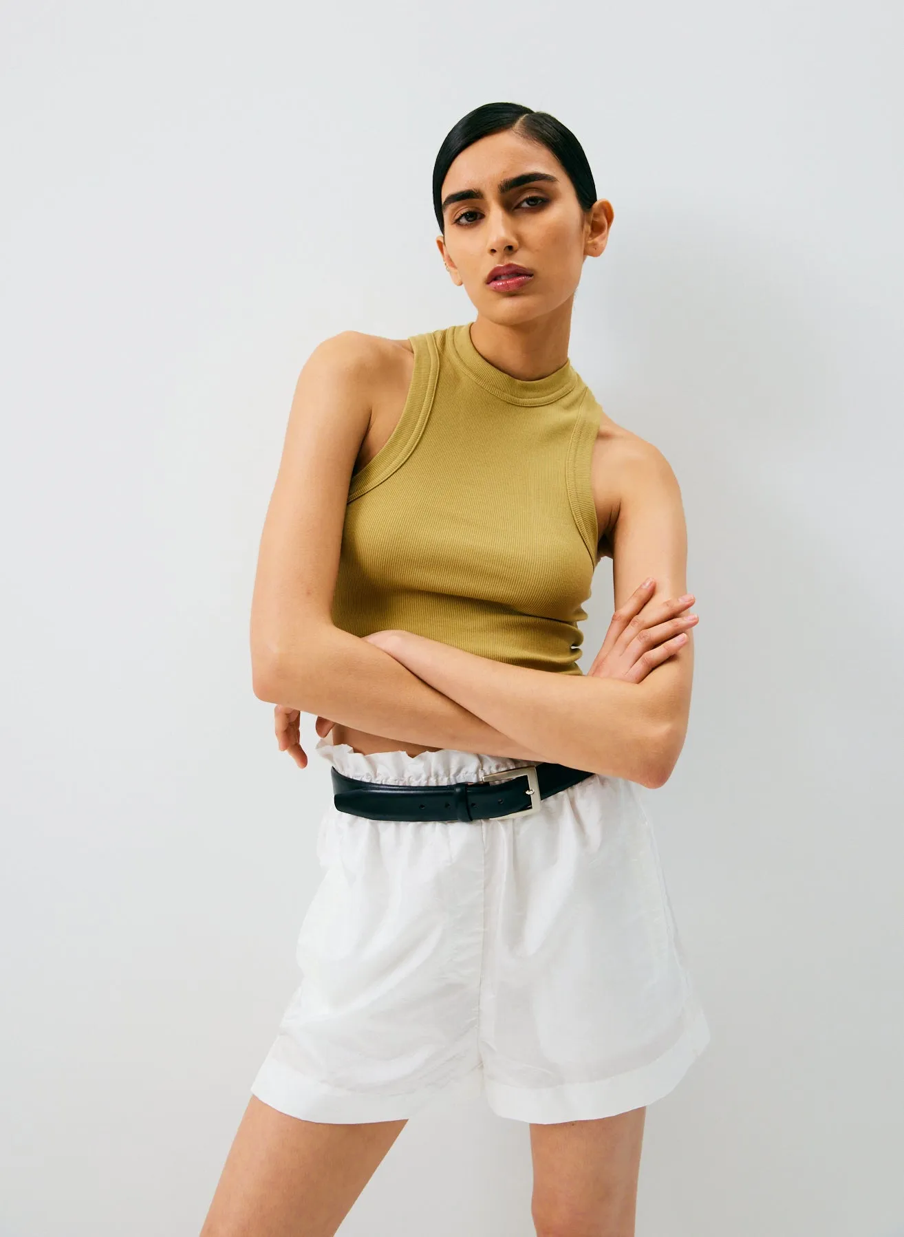 Ribbed T-Shirt Cropped Tank sold by Tibi product image thumbnail 2
