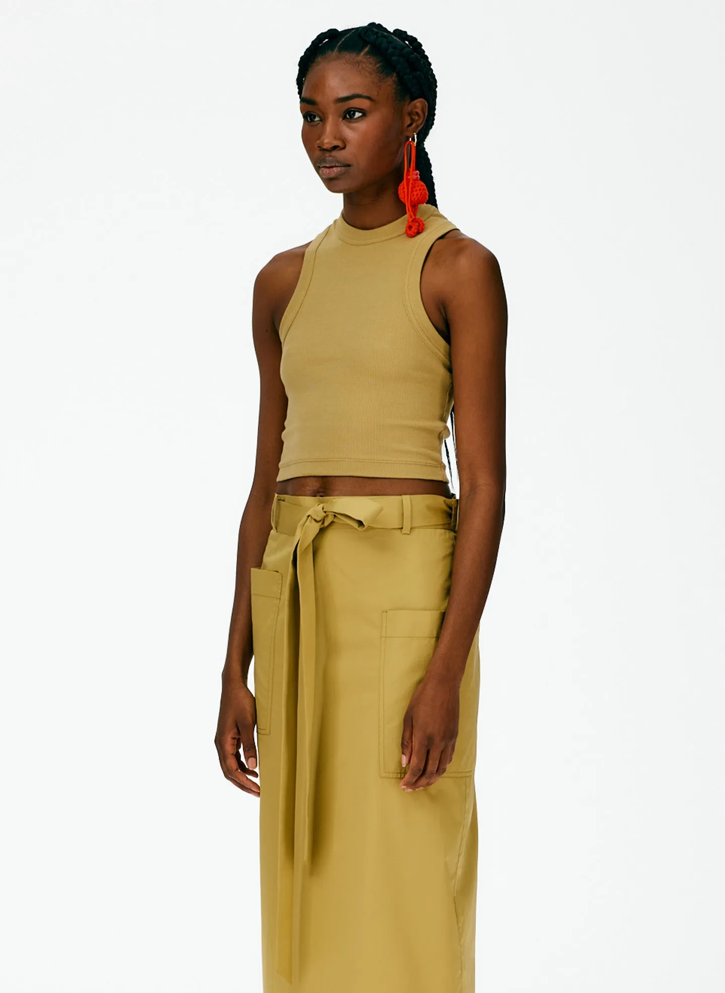 Ribbed T-Shirt Cropped Tank sold by Tibi product image thumbnail 3