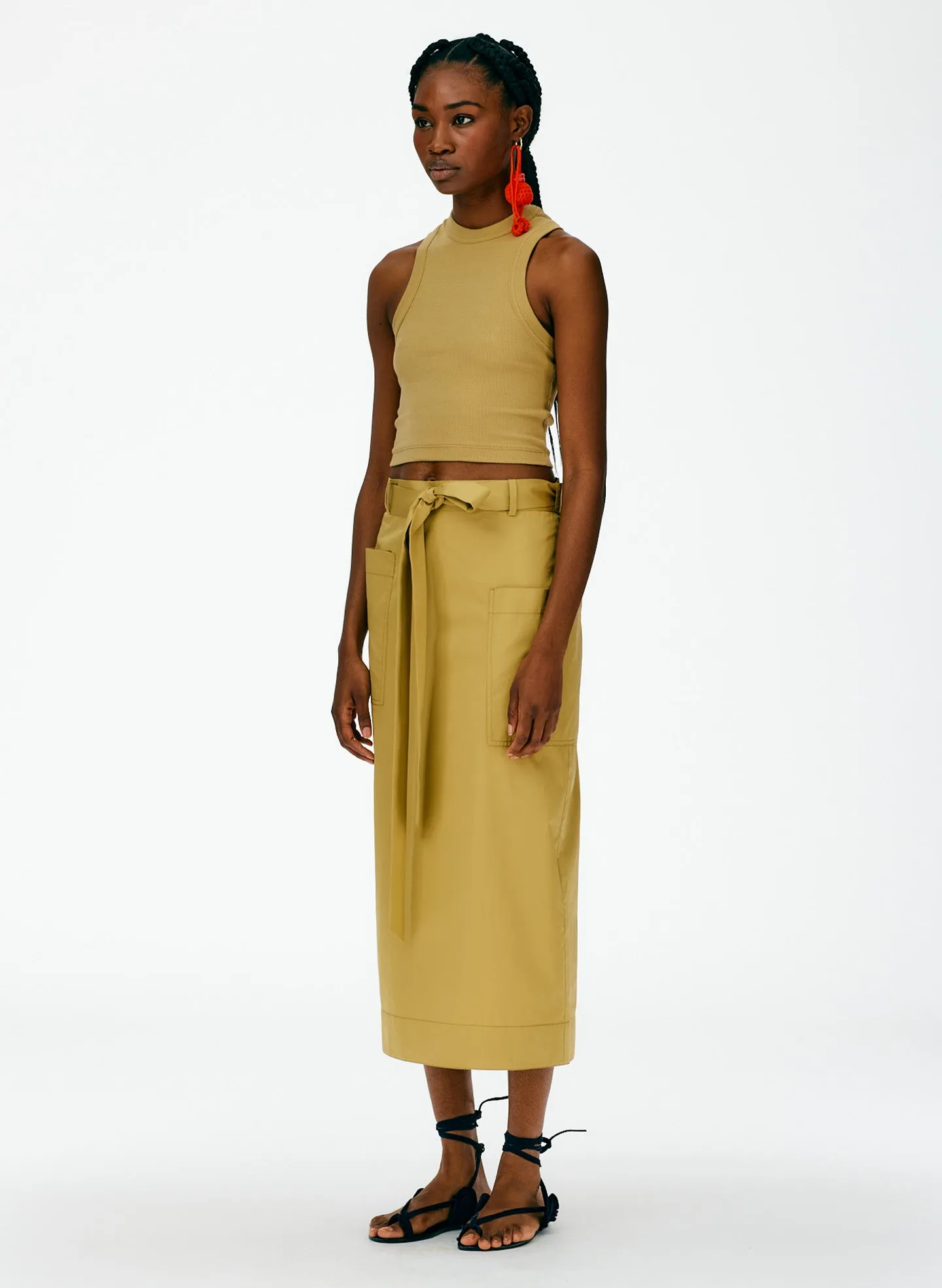 Eco Poplin Lean Back Wrap Skirt sold by Tibi product image thumbnail 2