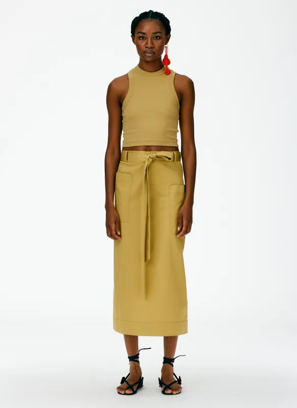 Eco Poplin Lean Back Wrap Skirt sold by Tibi