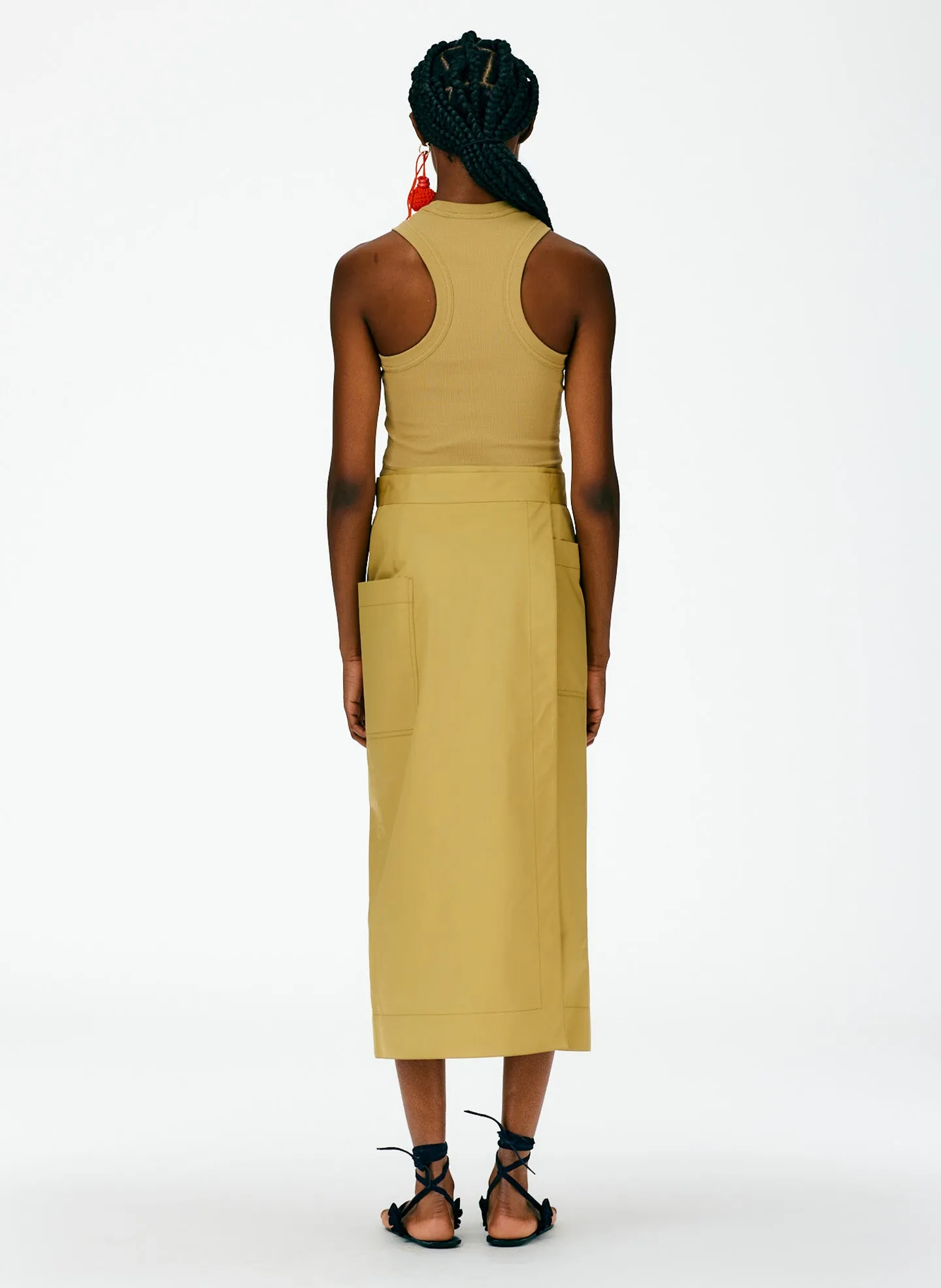 Eco Poplin Lean Back Wrap Skirt sold by Tibi product image thumbnail 4