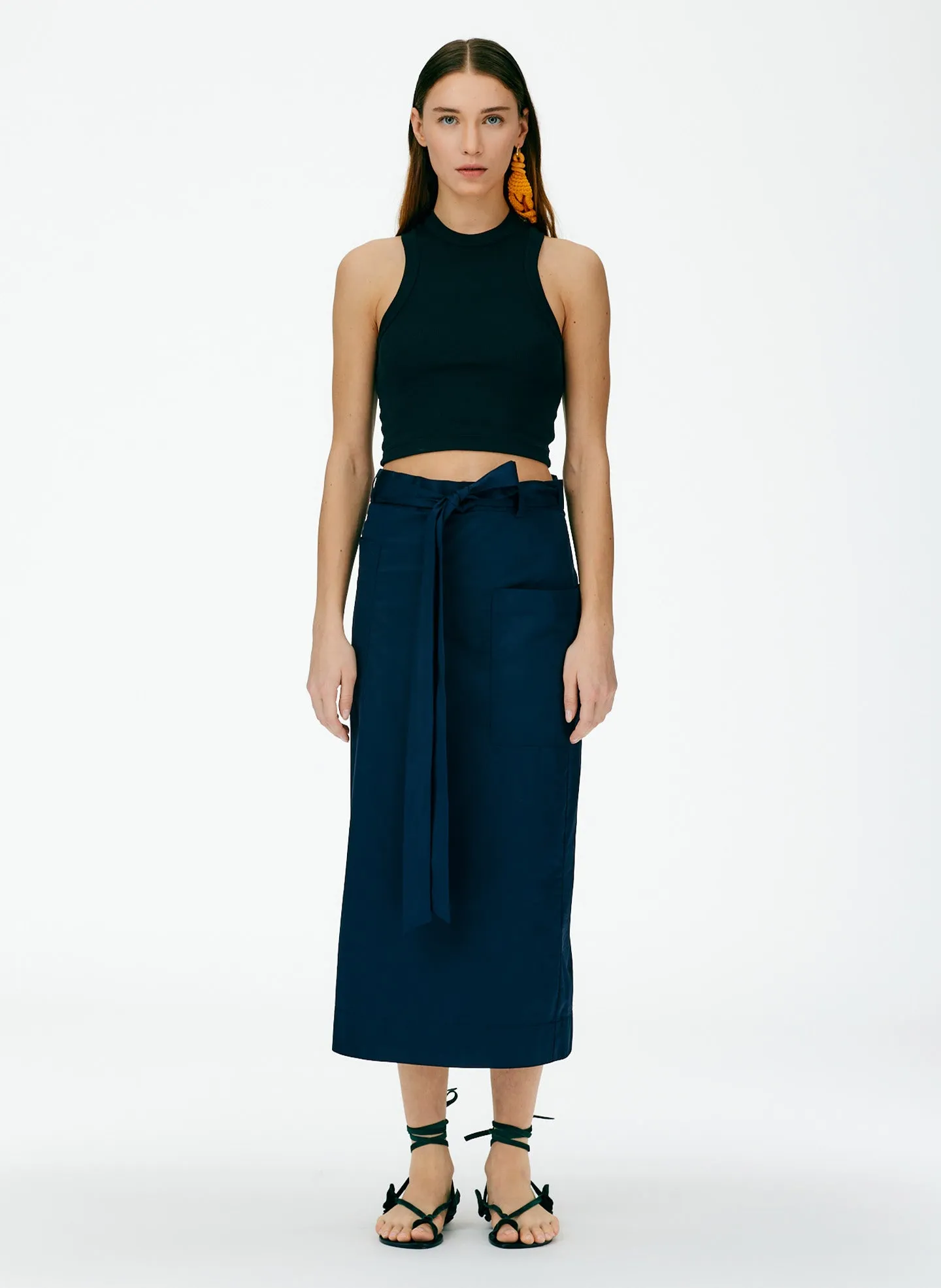 Eco Poplin Lean Back Wrap Skirt sold by Tibi