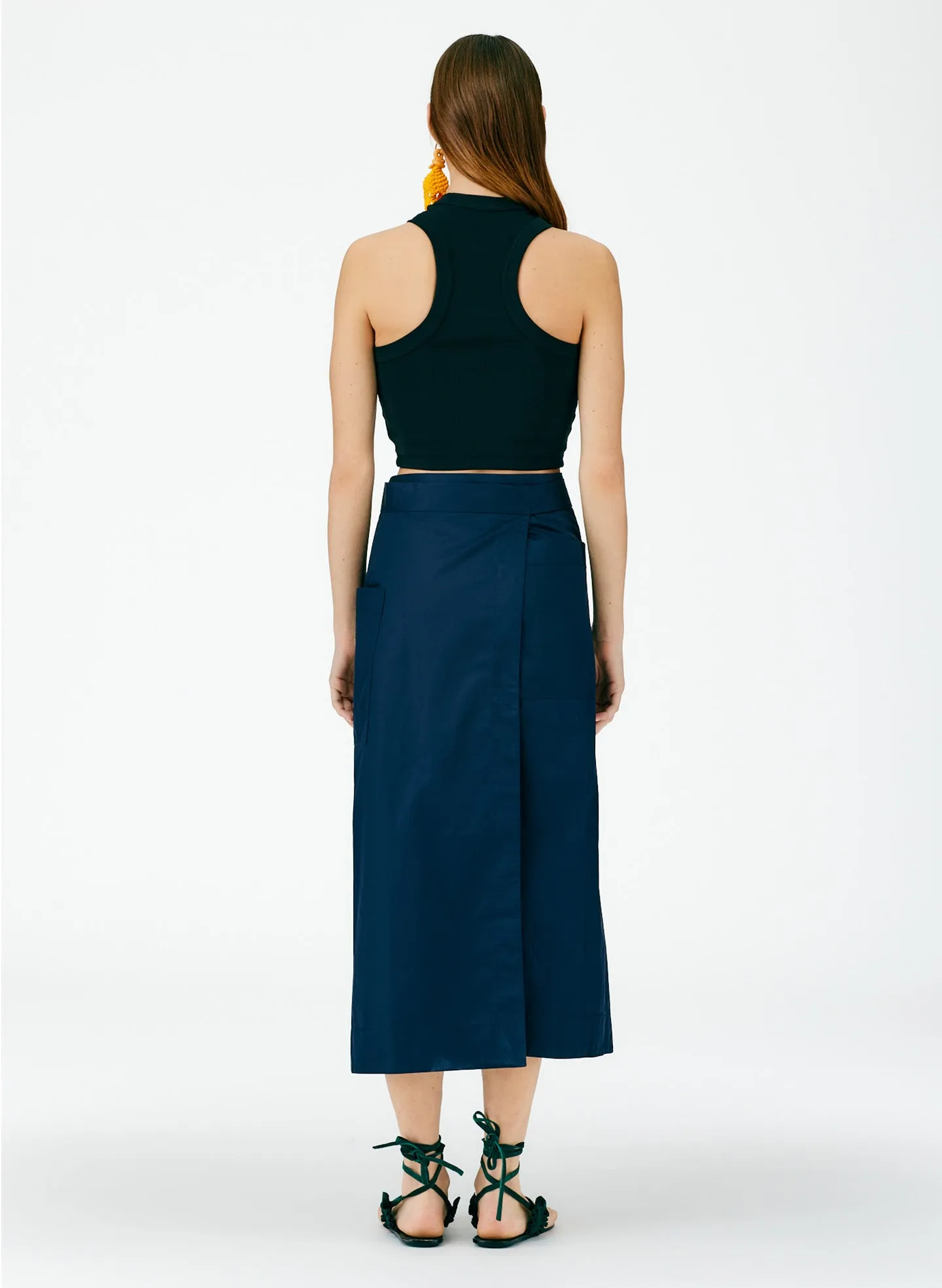 Eco Poplin Lean Back Wrap Skirt sold by Tibi product image thumbnail 4