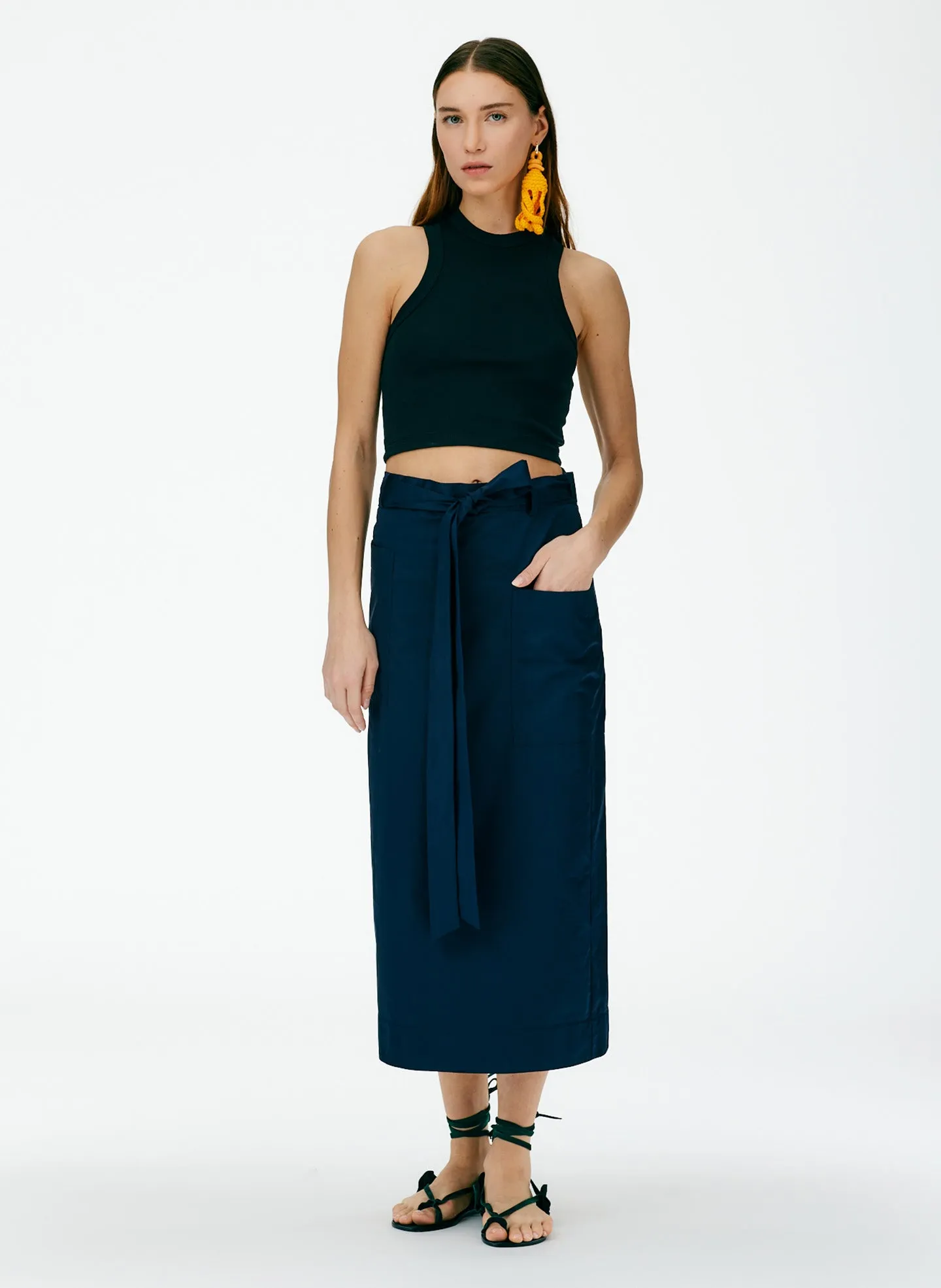 Eco Poplin Lean Back Wrap Skirt sold by Tibi product image thumbnail 5