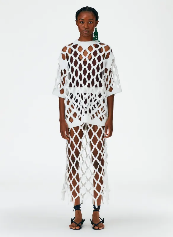 Fishnet Macrame Sweater Skirt sold by Tibi