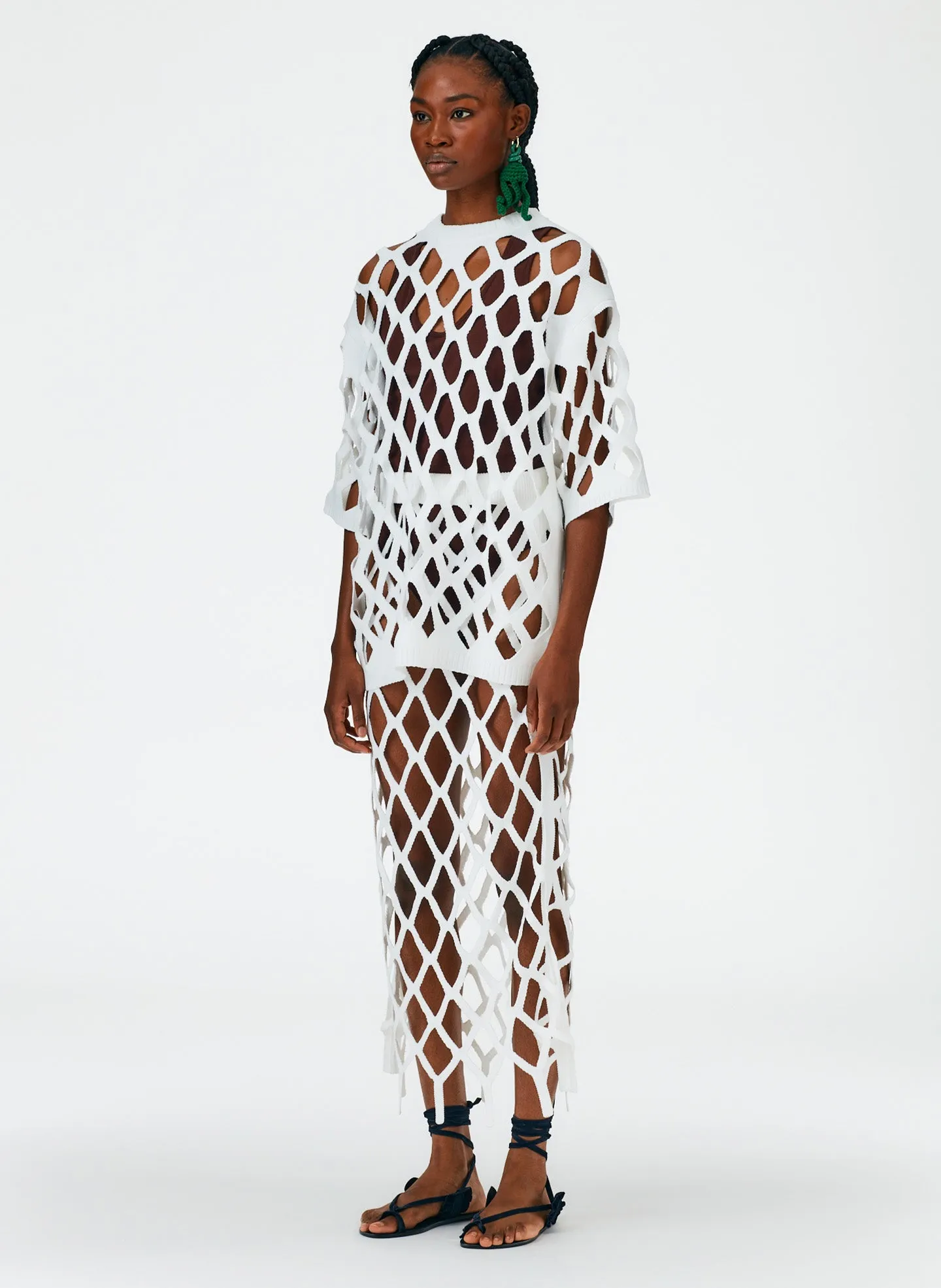 Fishnet Macrame Sweater Skirt sold by Tibi product image thumbnail 3