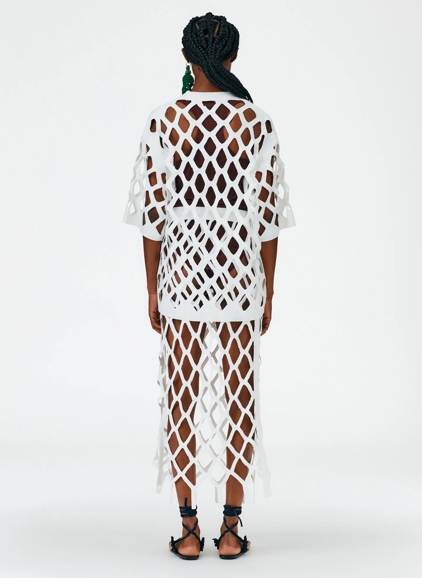 Fishnet Macrame Sweater Skirt sold by Tibi product image thumbnail 5