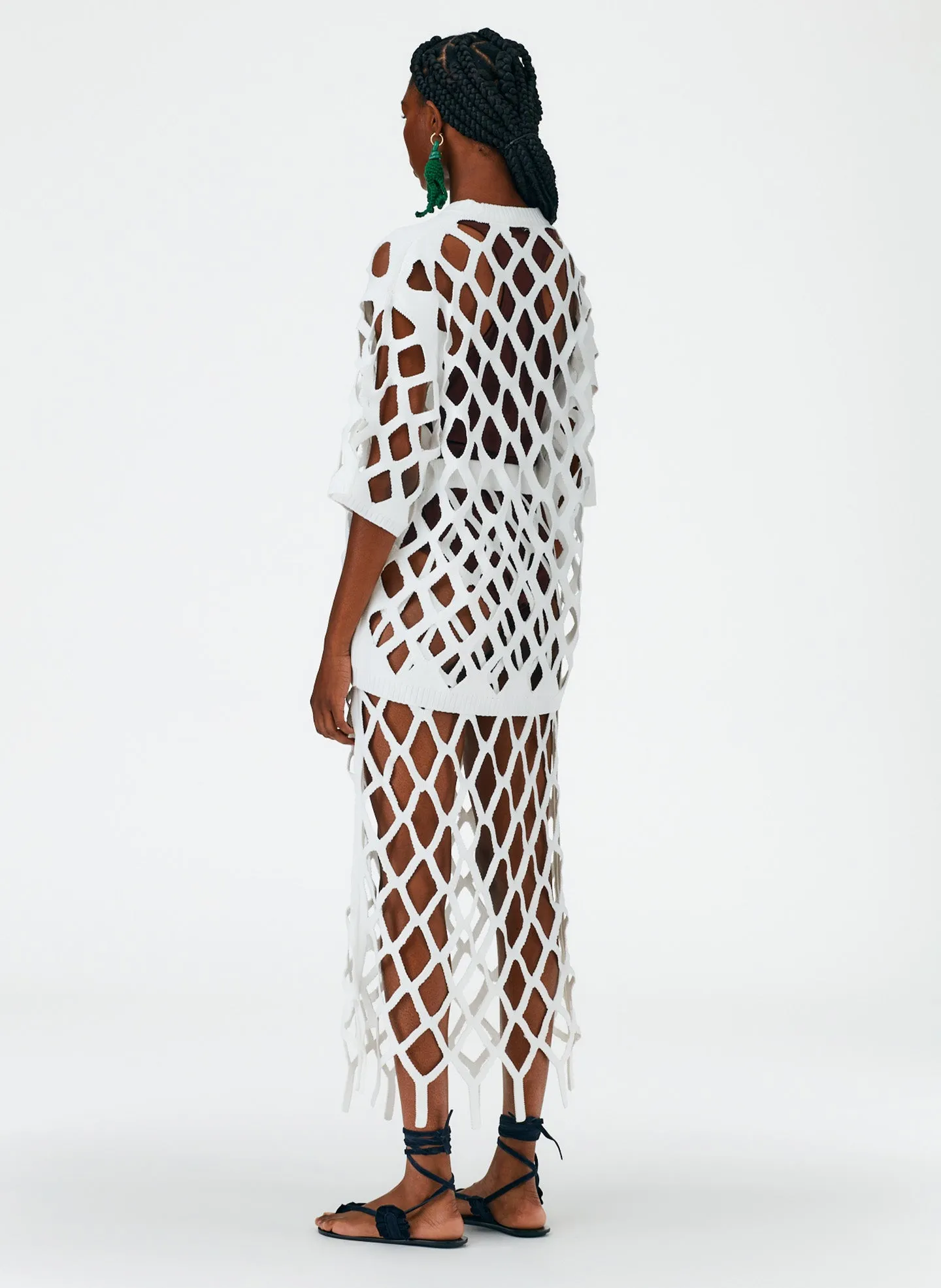 Fishnet Macrame Sweater Skirt sold by Tibi product image thumbnail 4