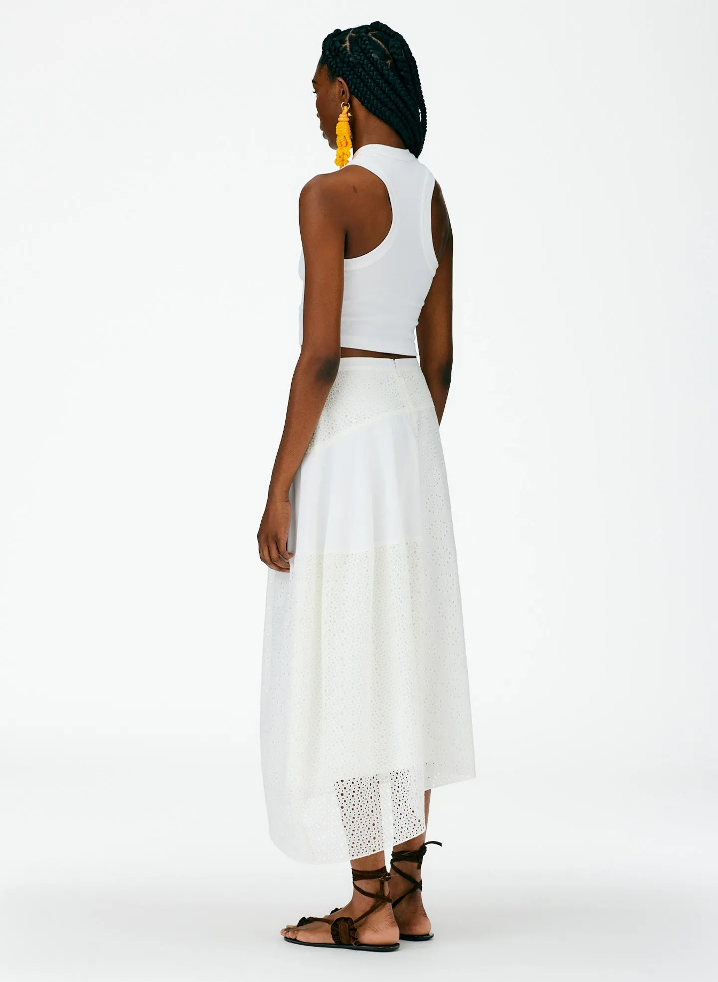 Silk Cotton Eyelet Asymmetrical Balloon Skirt - Petite sold by Tibi product image thumbnail 3