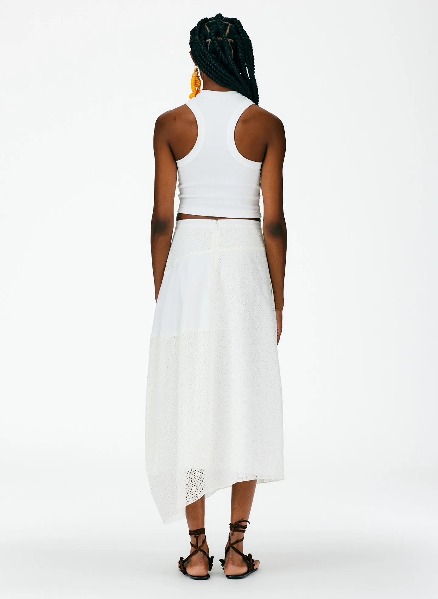 Silk Cotton Eyelet Asymmetrical Balloon Skirt - Petite sold by Tibi product image thumbnail 4