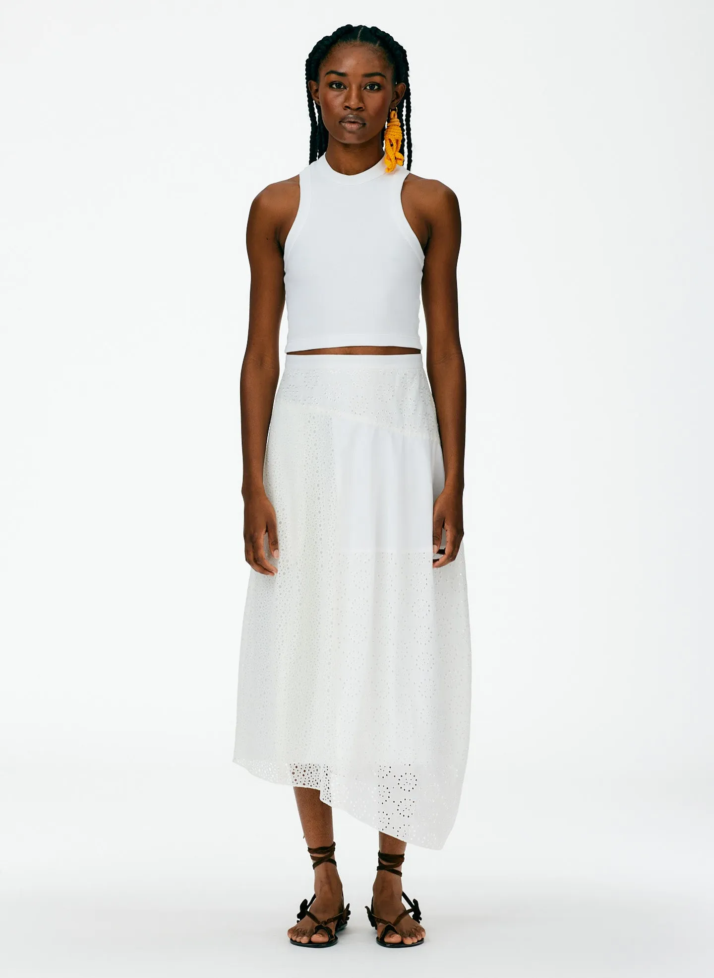 Silk Cotton Eyelet Asymmetrical Balloon Skirt - Petite sold by Tibi